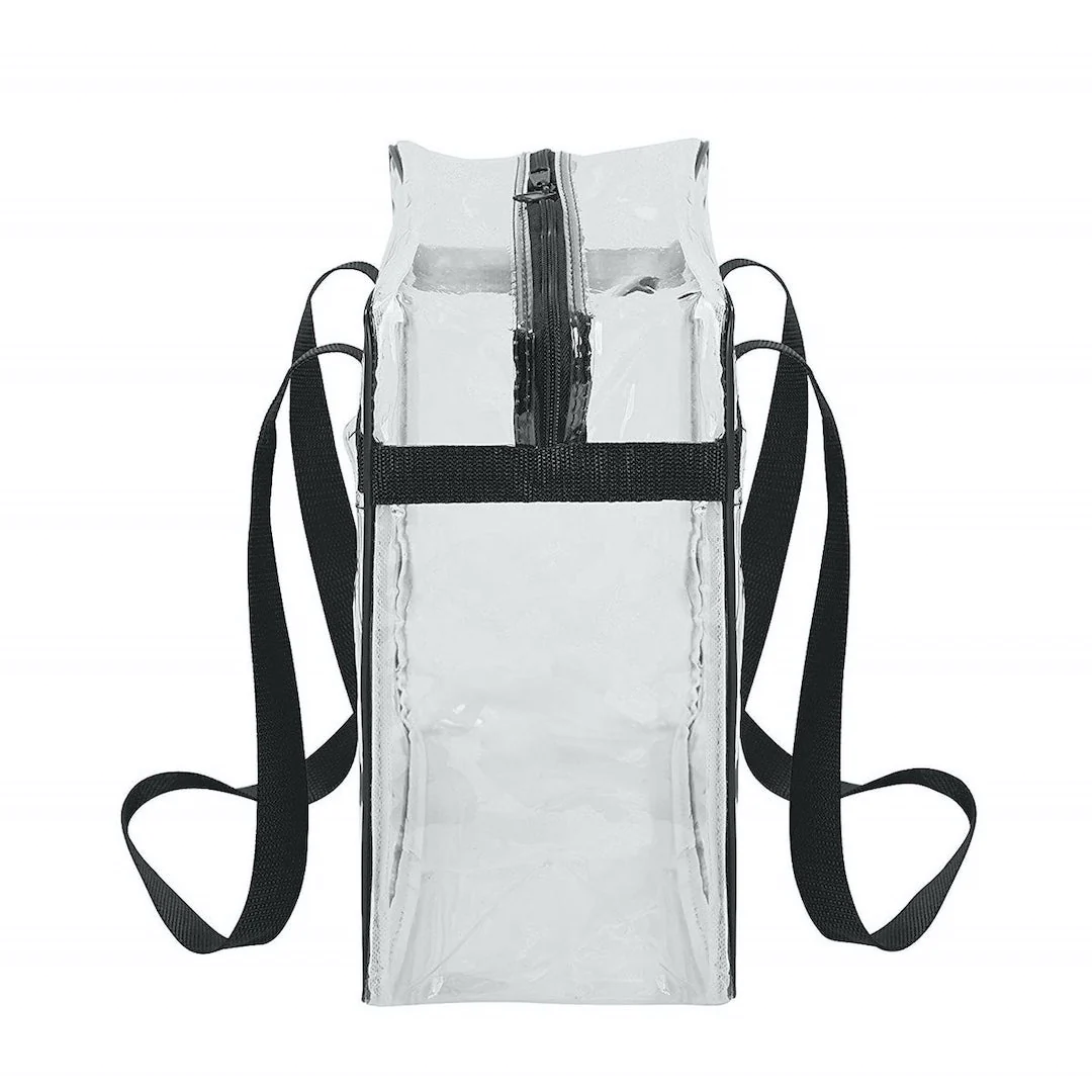 Clear NFL Stadium 12 x 12 x 6 Tote Bag with Zipper Closure (CH-1401-BLK)