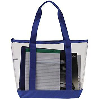 Large Clear Tote Bag with zipper closure (CH-706-ROY)