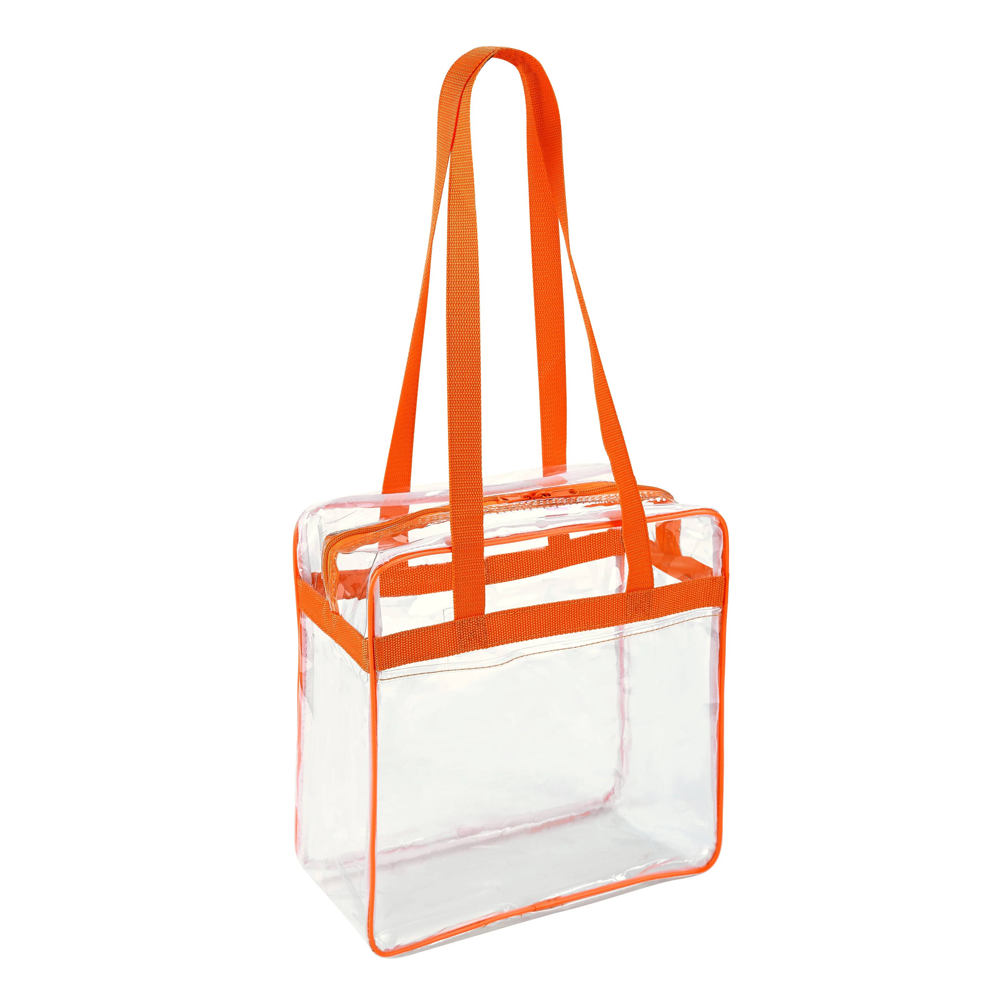 12 x 12 x 6 Stadium Bag with 35-inch Long Handles - Orange Trim (1401-ORG)