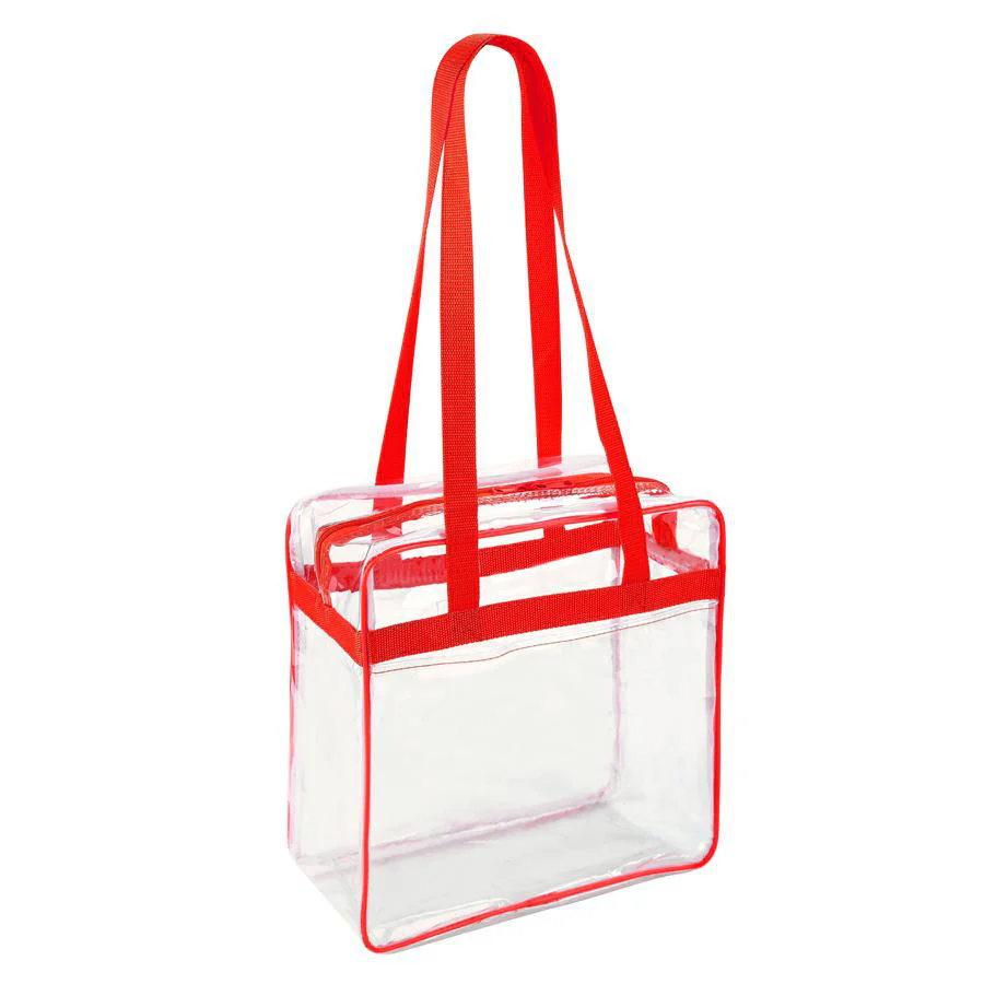 12 x 12 x 6 Stadium Bag with 35-inch Long Handles - Red Trim (1401-RED)