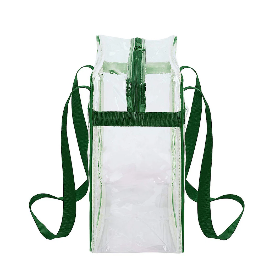 12 x 12 x 6 Stadium Bag with 35-inch Long Handles - Green Trim (1401-GRN)