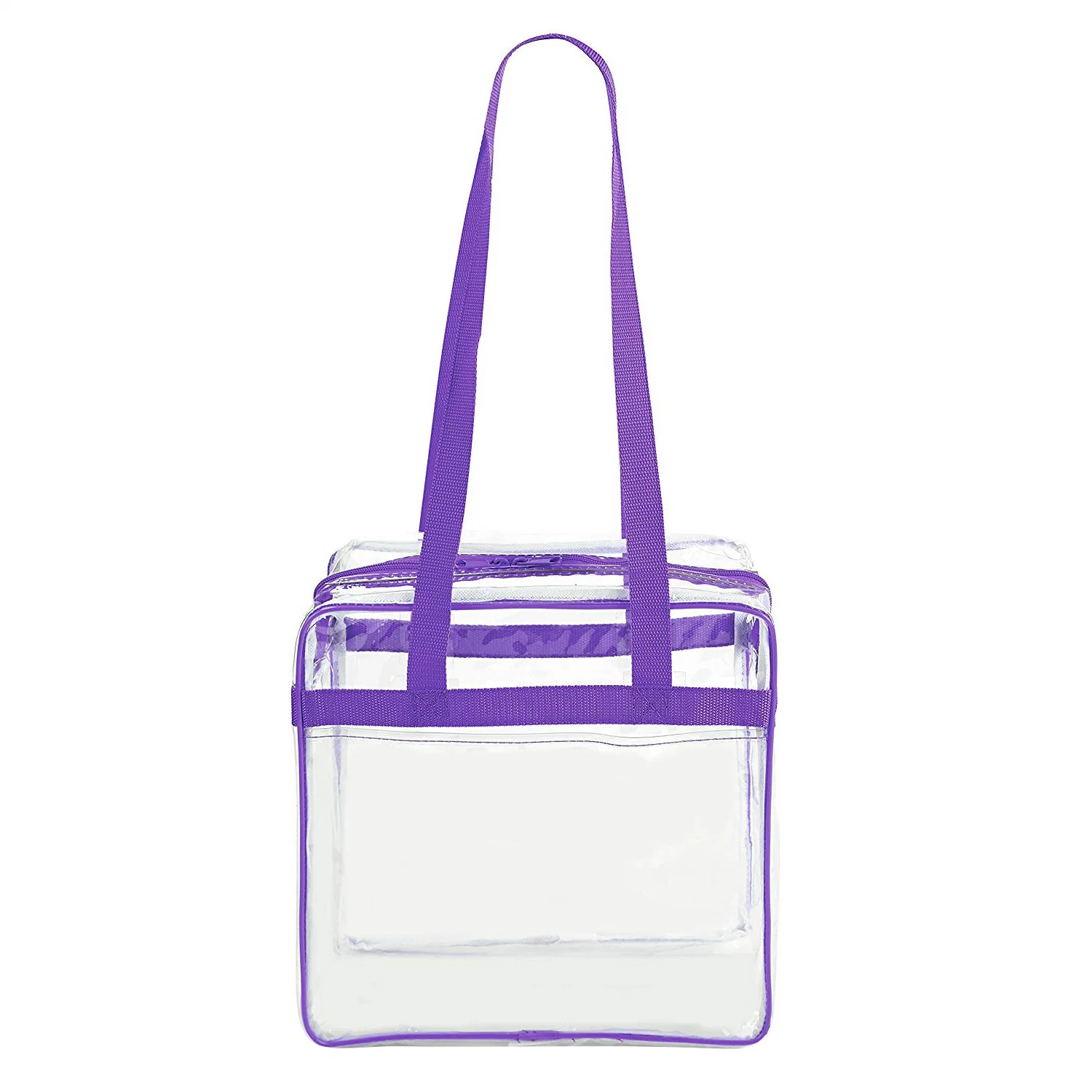12 x 12 x 6 Stadium Bag with 35-inch Long Handles - Purple Trim (1401-PUR)