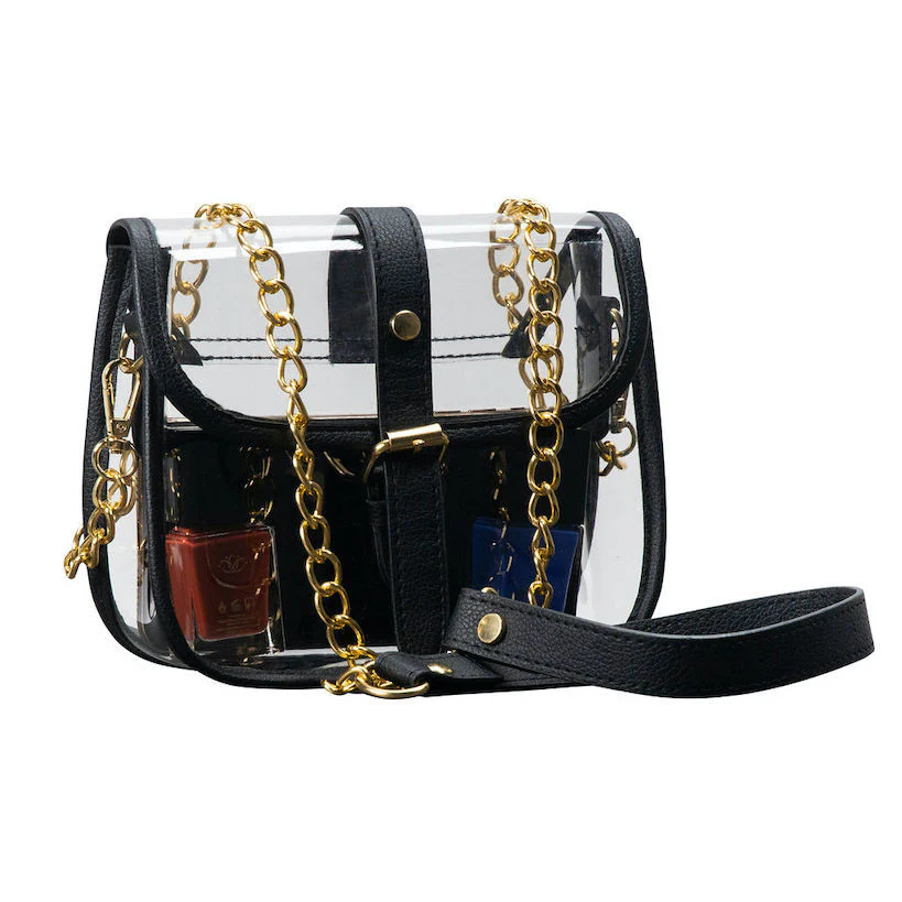 Clear Crossbody Purse Stadium Approved Women Saddle Shoulder Bag Small (CH-J062 SM)