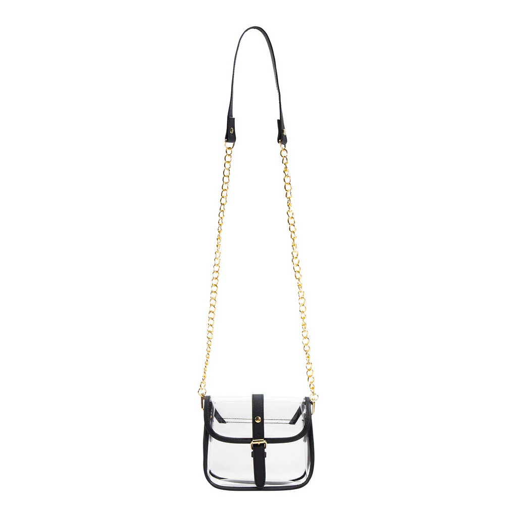 Clear Crossbody Purse Stadium Approved Women Saddle Shoulder Bag Small (CH-J062 SM)
