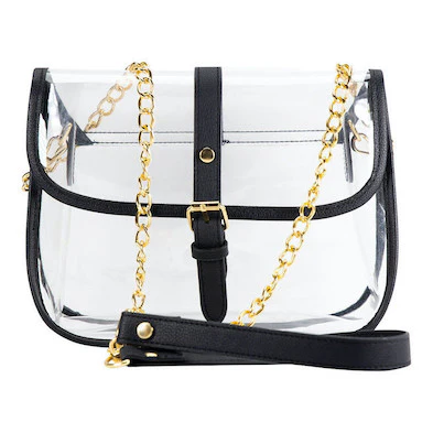 Clear Crossbody Purse Stadium Approved Women Saddle Shoulder Bag Medium (CH-J062 MED)