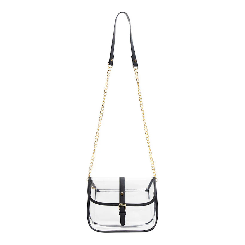 Clear Crossbody Purse Stadium Approved Women Saddle Shoulder Bag Medium (CH-J062 MED)