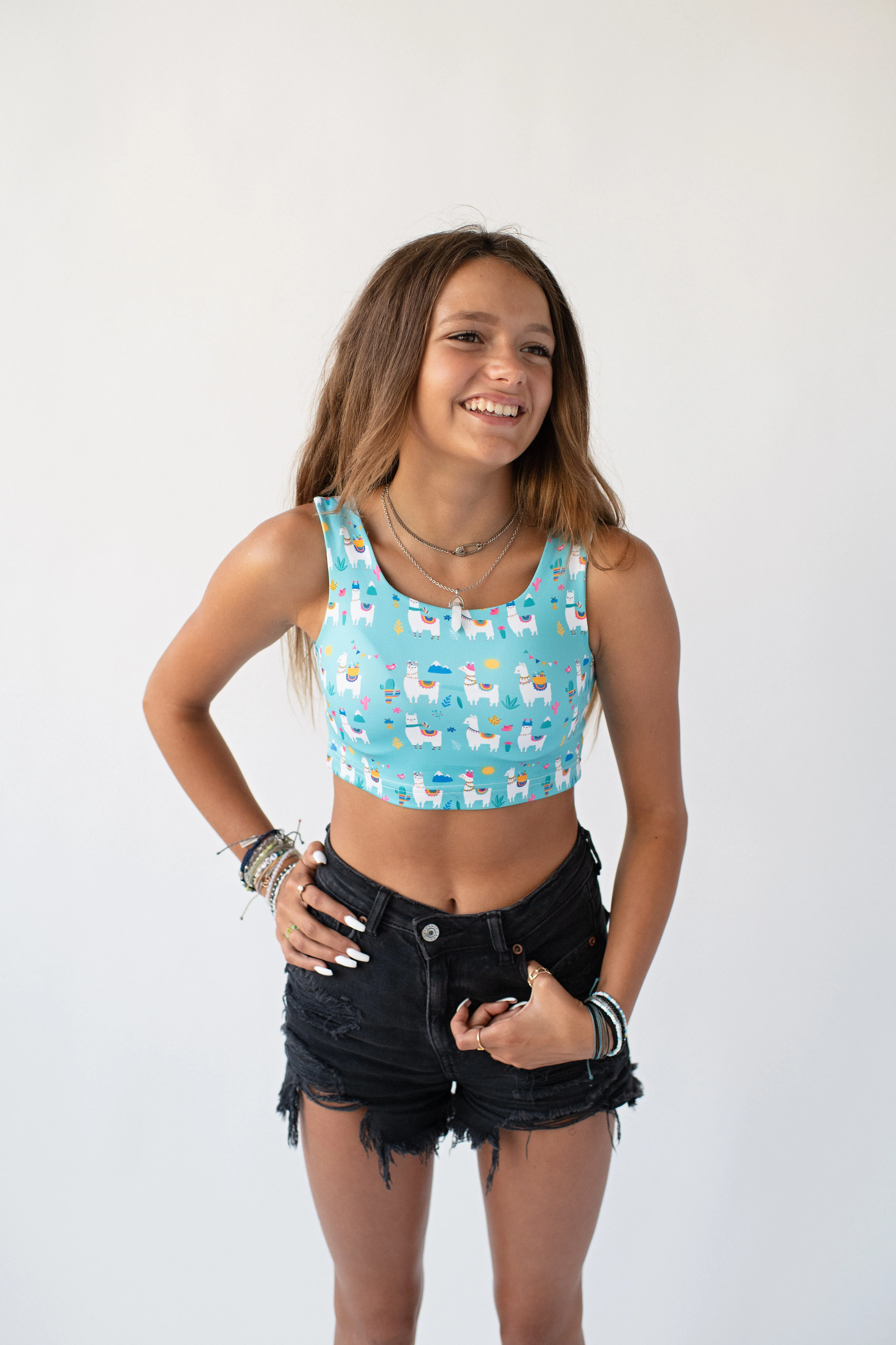 Sunshine In The Studio: Junior's Longline Crop Top (ages 8-14 years old)