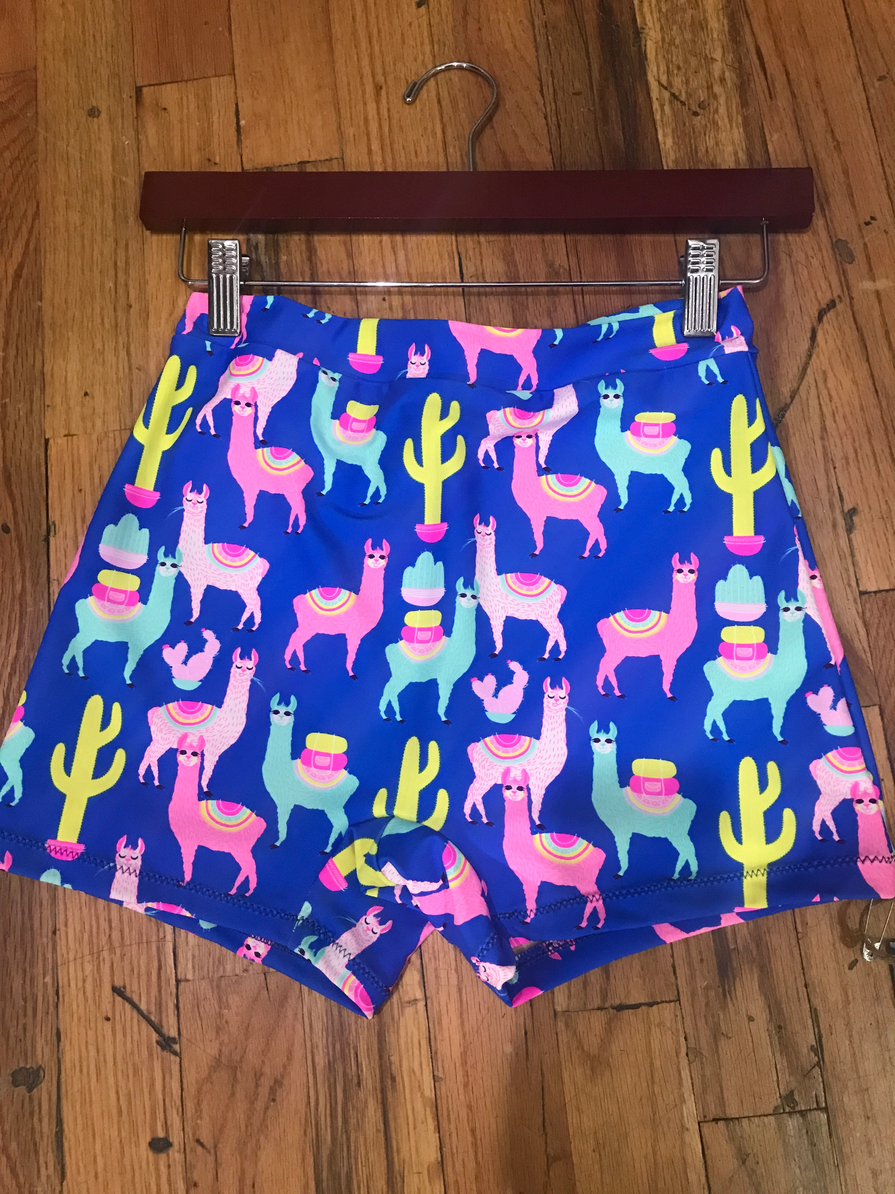 Custom One-Of-A-Kind Llama Yoga Shorts
