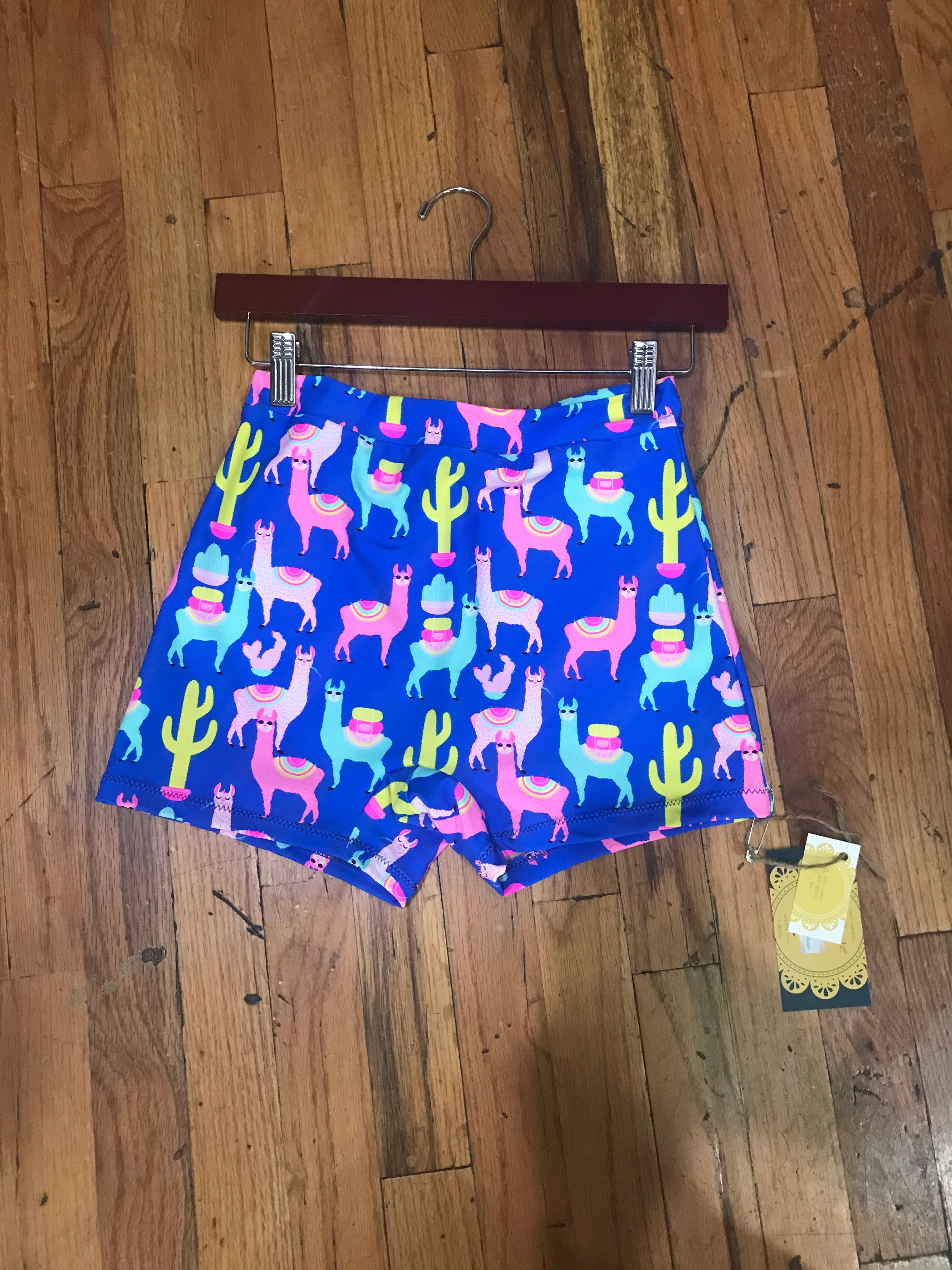 Custom One-Of-A-Kind Llama Yoga Shorts