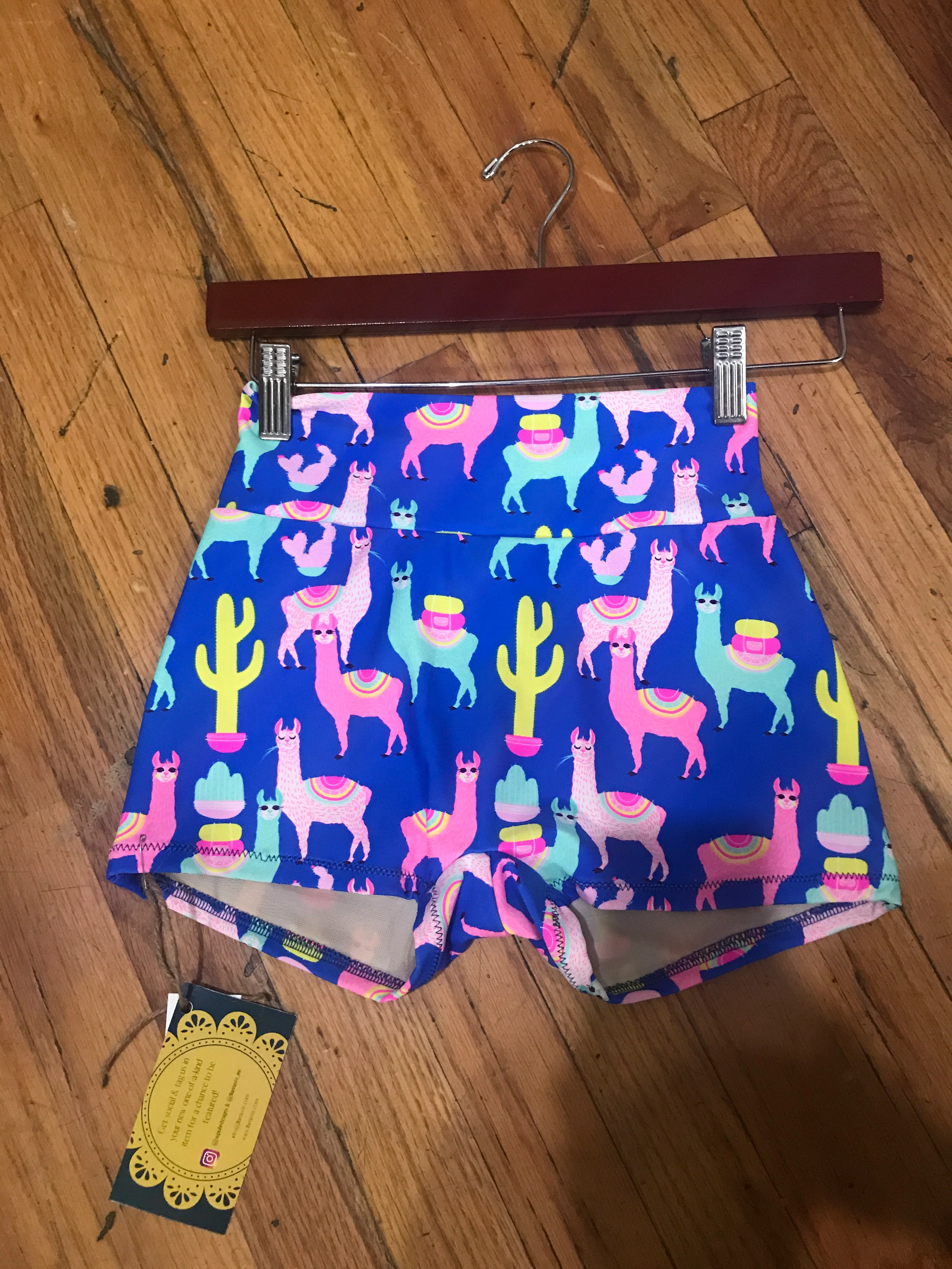 Llama High Waisted Bike Shorts