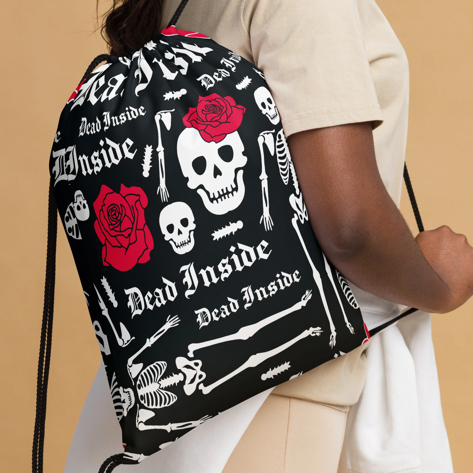 Dead Inside Drawstring bag