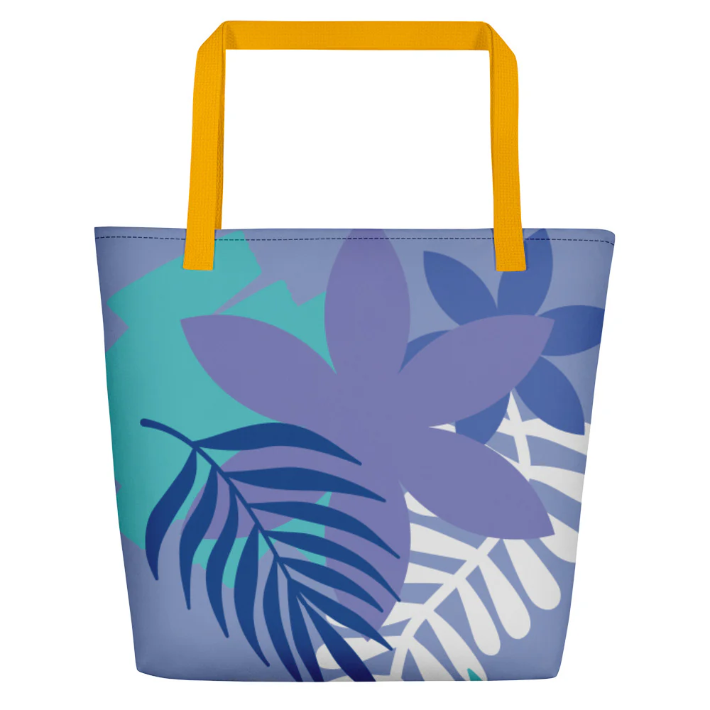 Flower Print Large Tote Bag