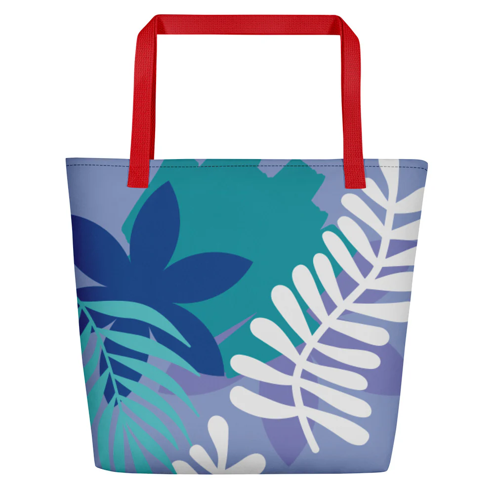 Flower Print Large Tote Bag
