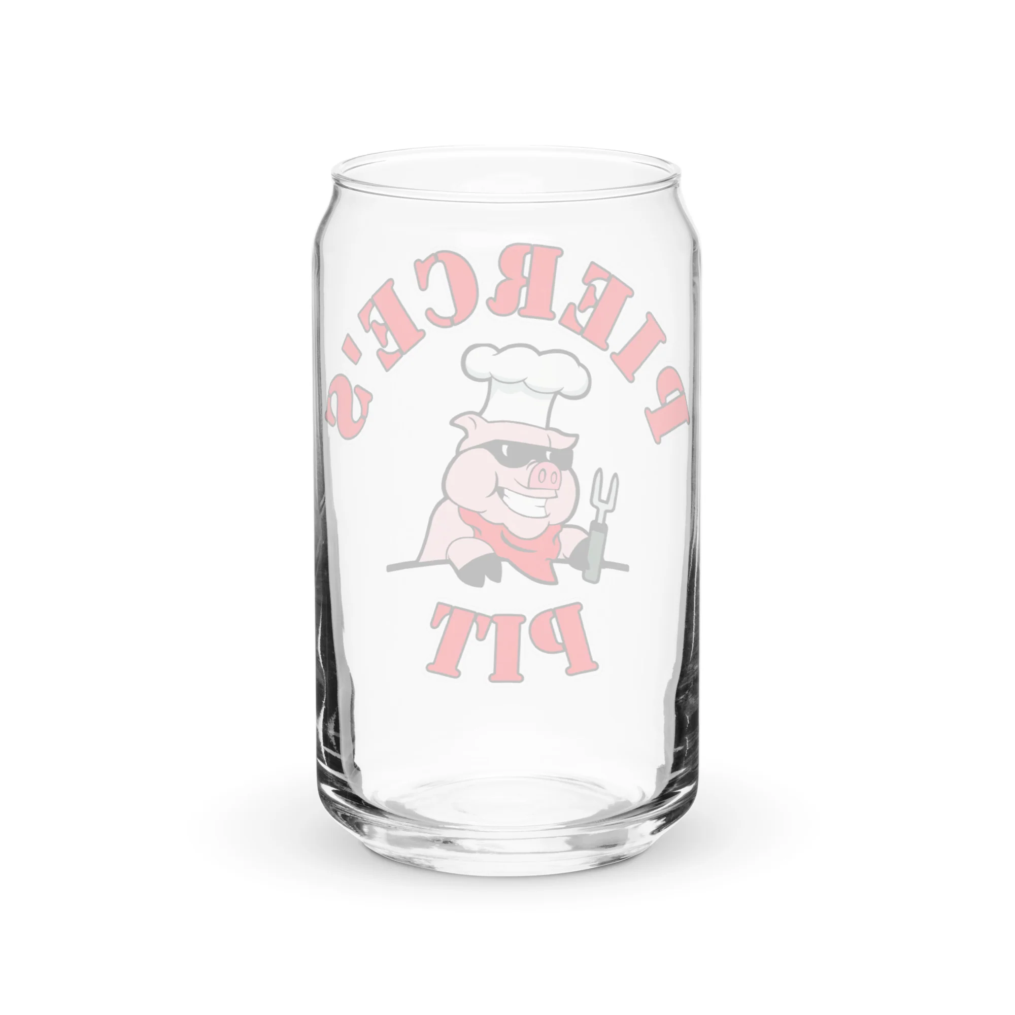 Pierce's Pit Can-shaped glass