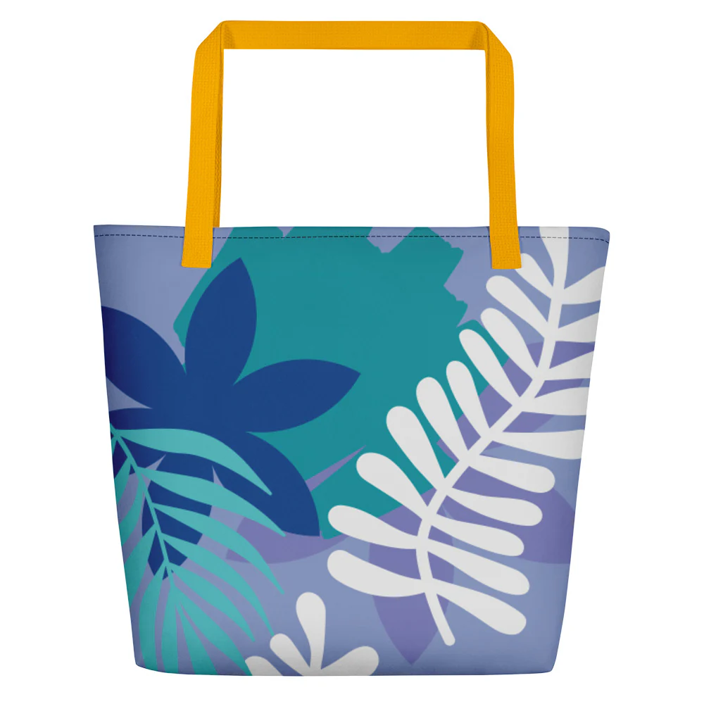 Flower Print Large Tote Bag