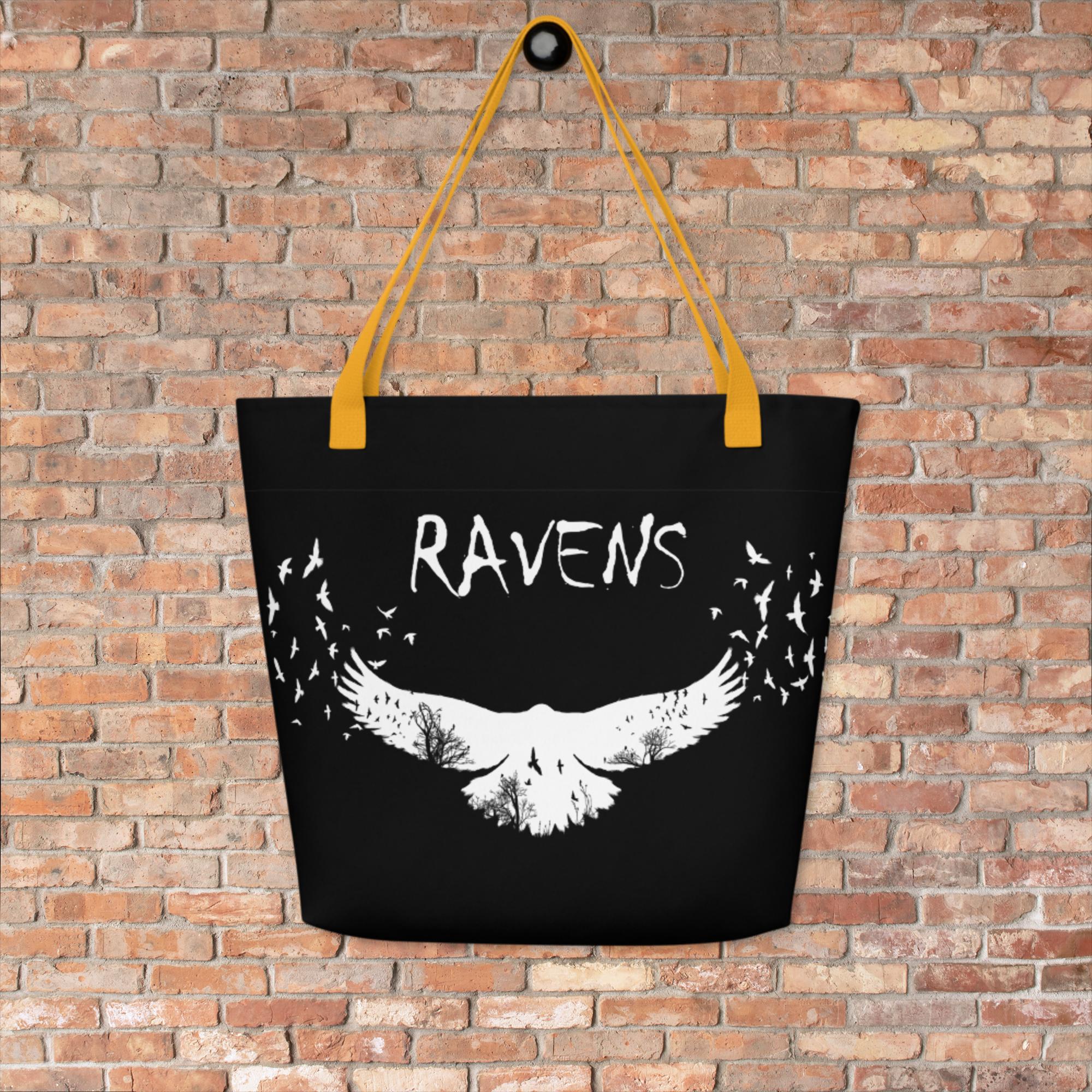 Ravens Black Large Tote Bag