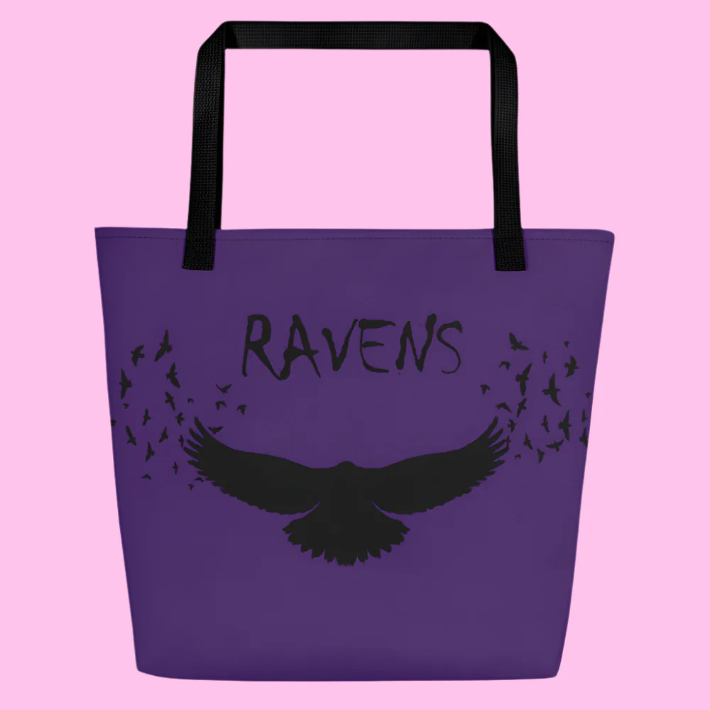 Raven Purple Large Tote Bag