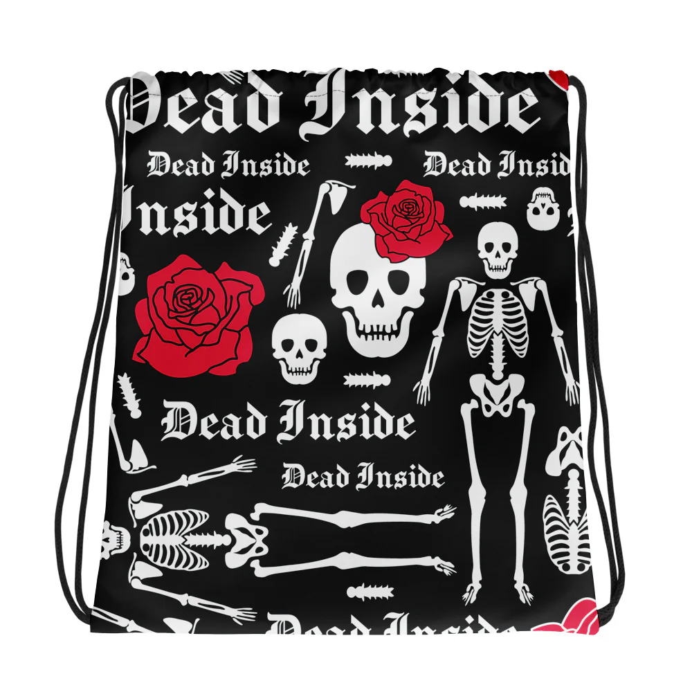 Dead Inside Drawstring bag