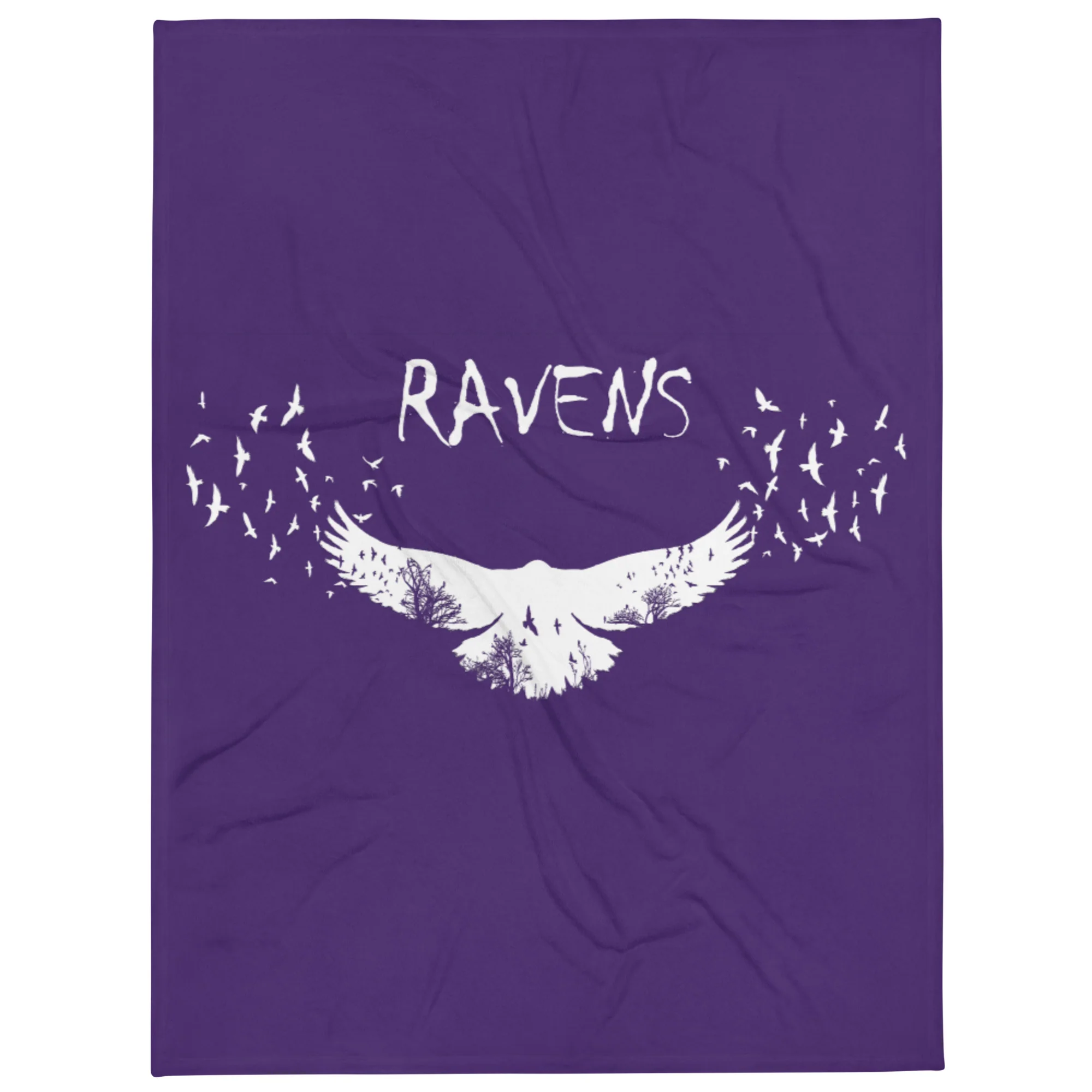 Ravens Purple Vertical Throw Blanket