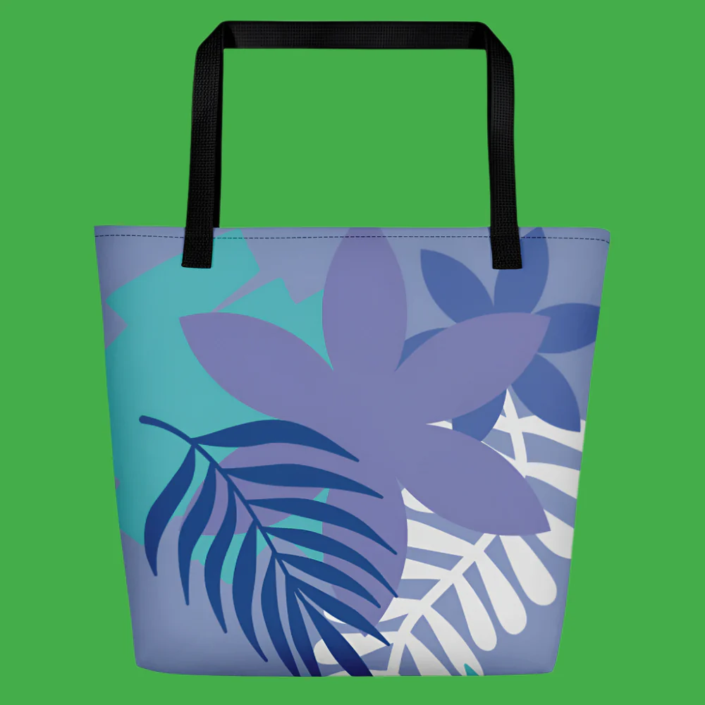 Flower Print Large Tote Bag