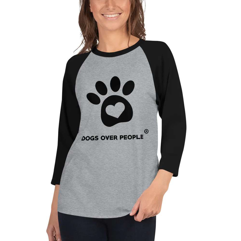 Dogs Over People 3/4 sleeve raglan shirt