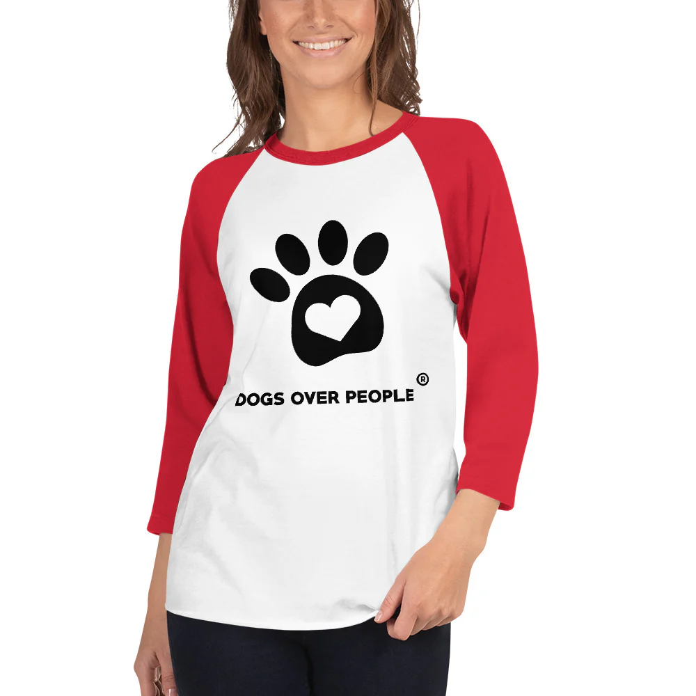 Dogs Over People 3/4 sleeve raglan shirt