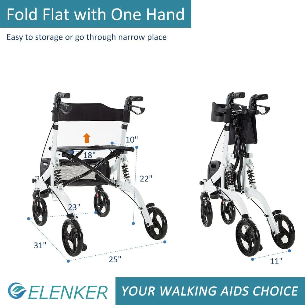 HFK-9211 Dual-Brake Shock-Absorbing Rollator Walker 8