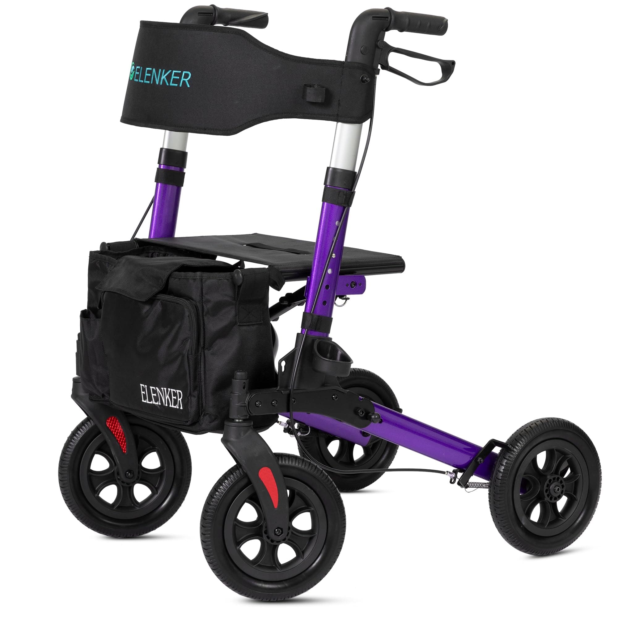 HFK-9202E All Terrain Dual-Brake Compact Foldable Rollator Walker 10