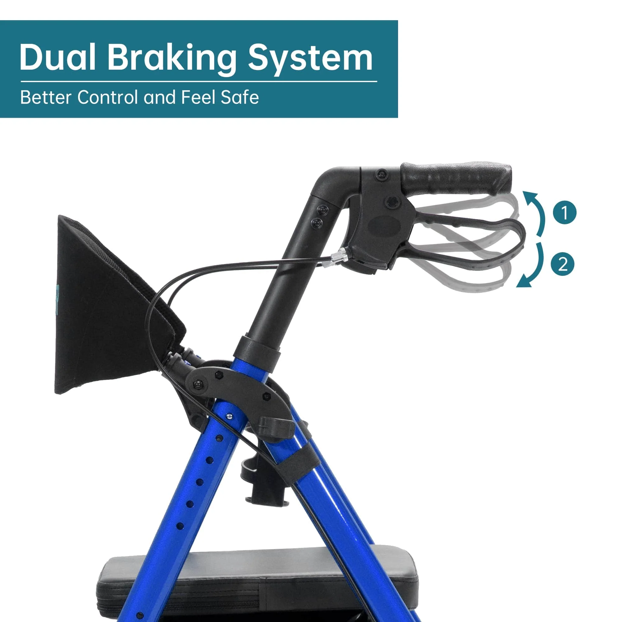 KLD-9218 All Terrain Dual-Brake Rollator Walker 8