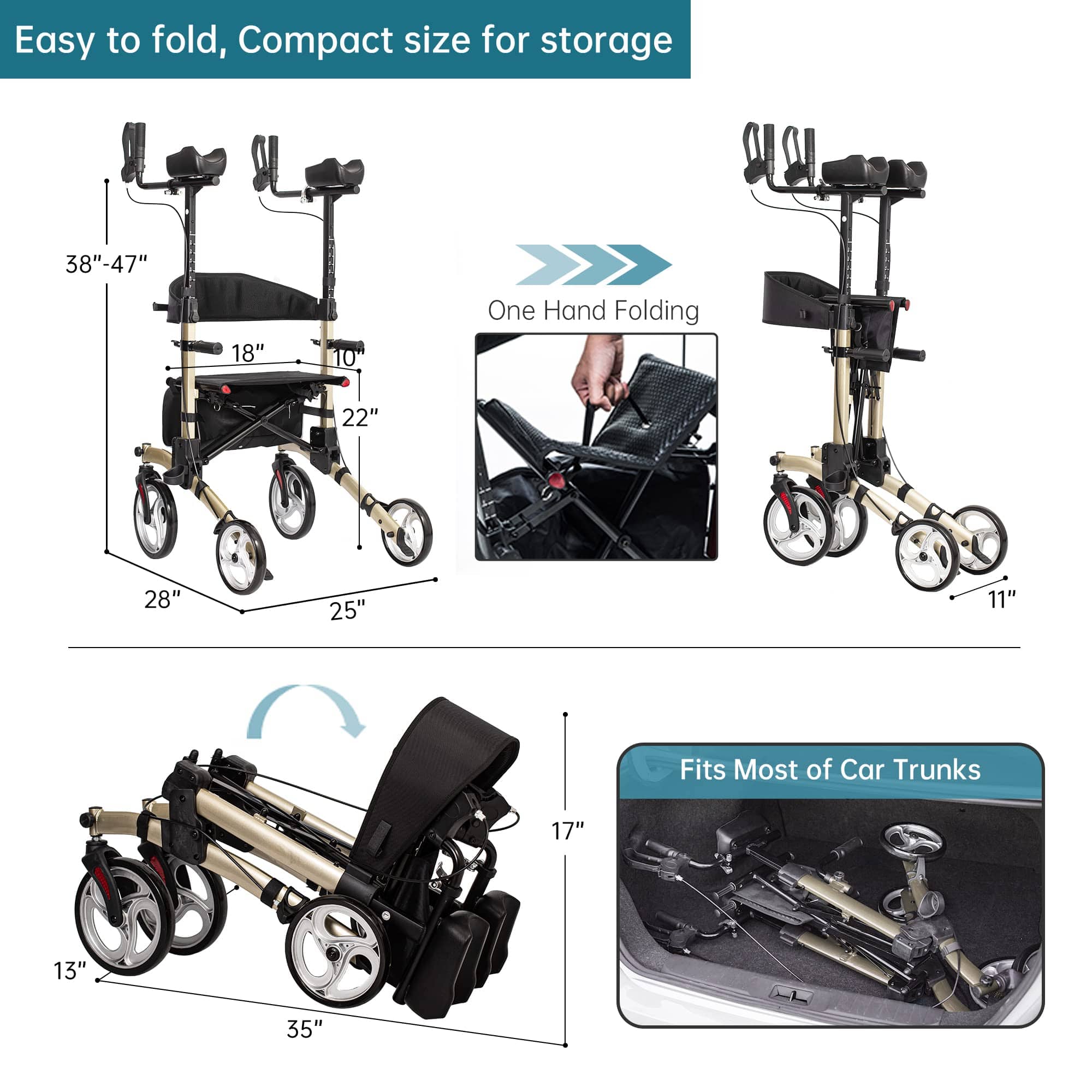 HFK-9240 Dual-Brake Upright walker 8