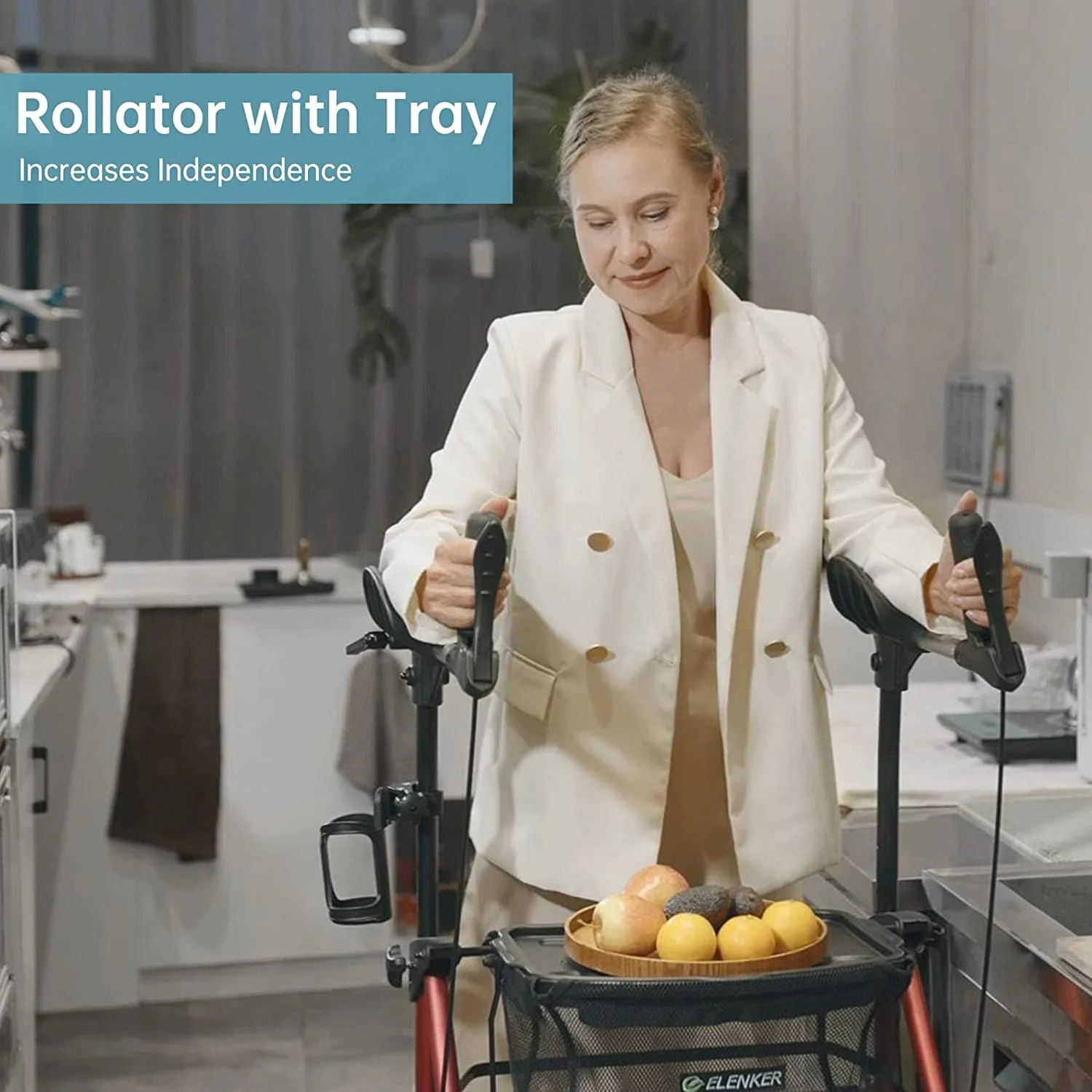 KLD-9215 Dual-Brake Lightweight Upright Walker 8