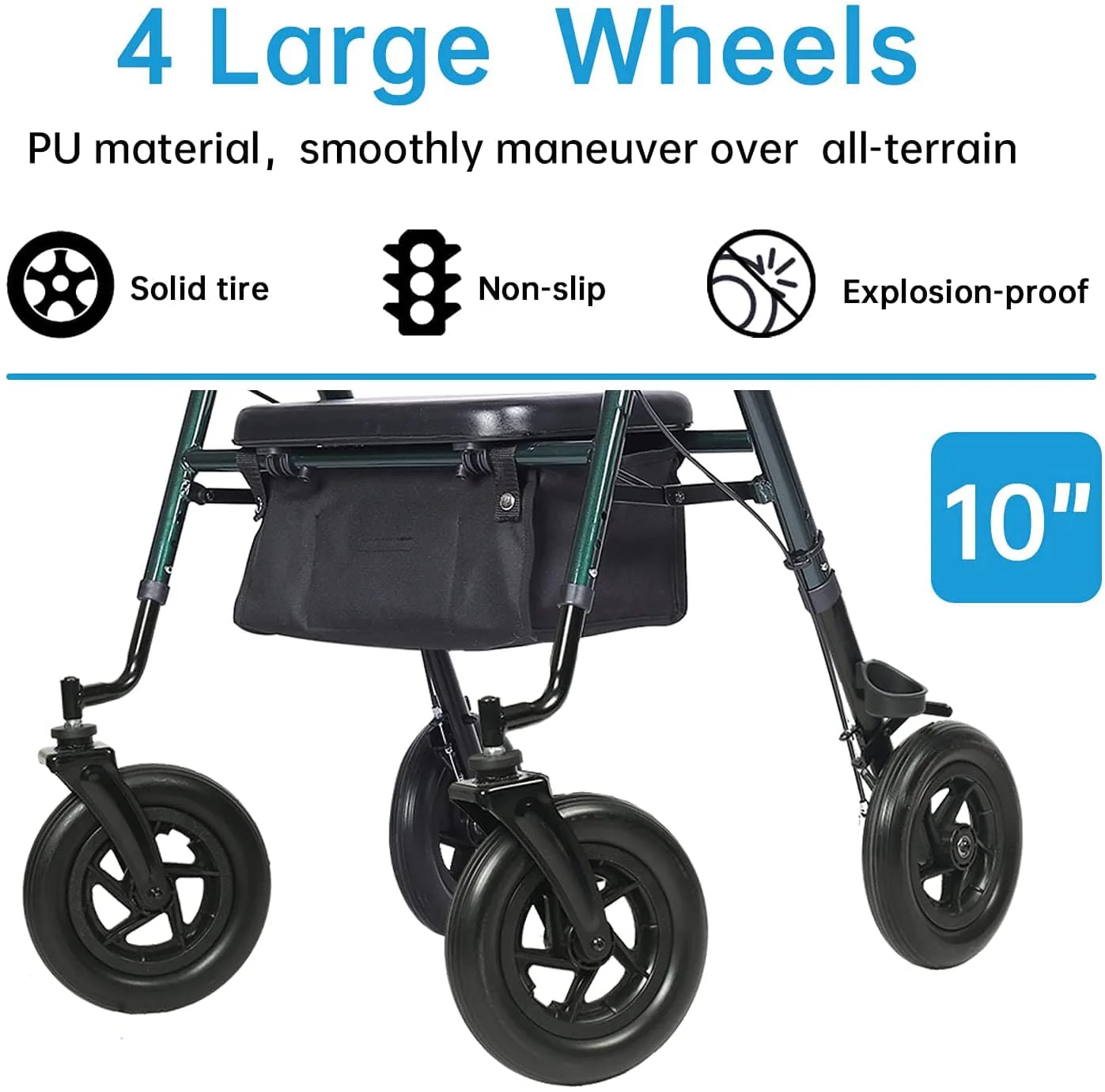 HFK-9236T4 All Terrain Dual-Brake Upright Walker 10
