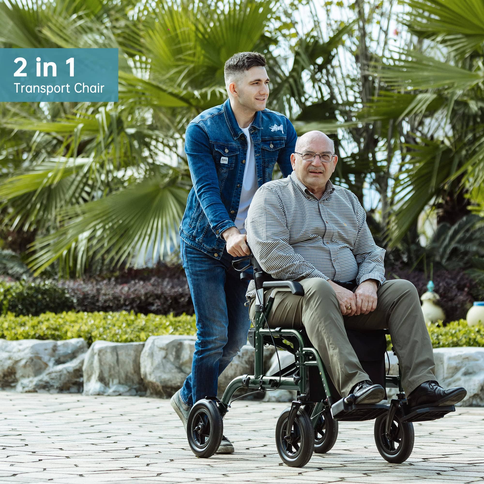 HFK-9213-5 All Terrain 2-in-1 Tall User Rollator Walker 10