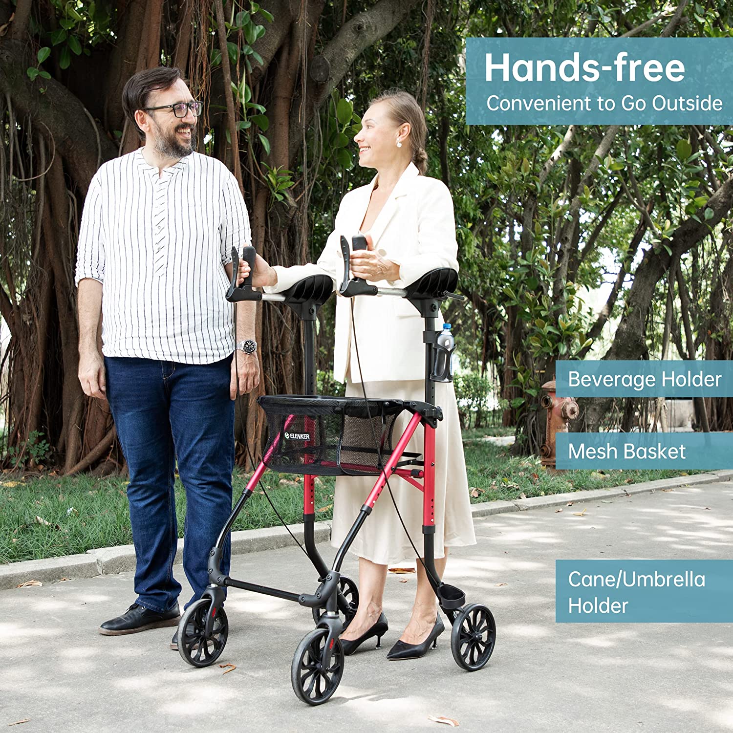 KLD-9215 Dual-Brake Lightweight Upright Walker 8