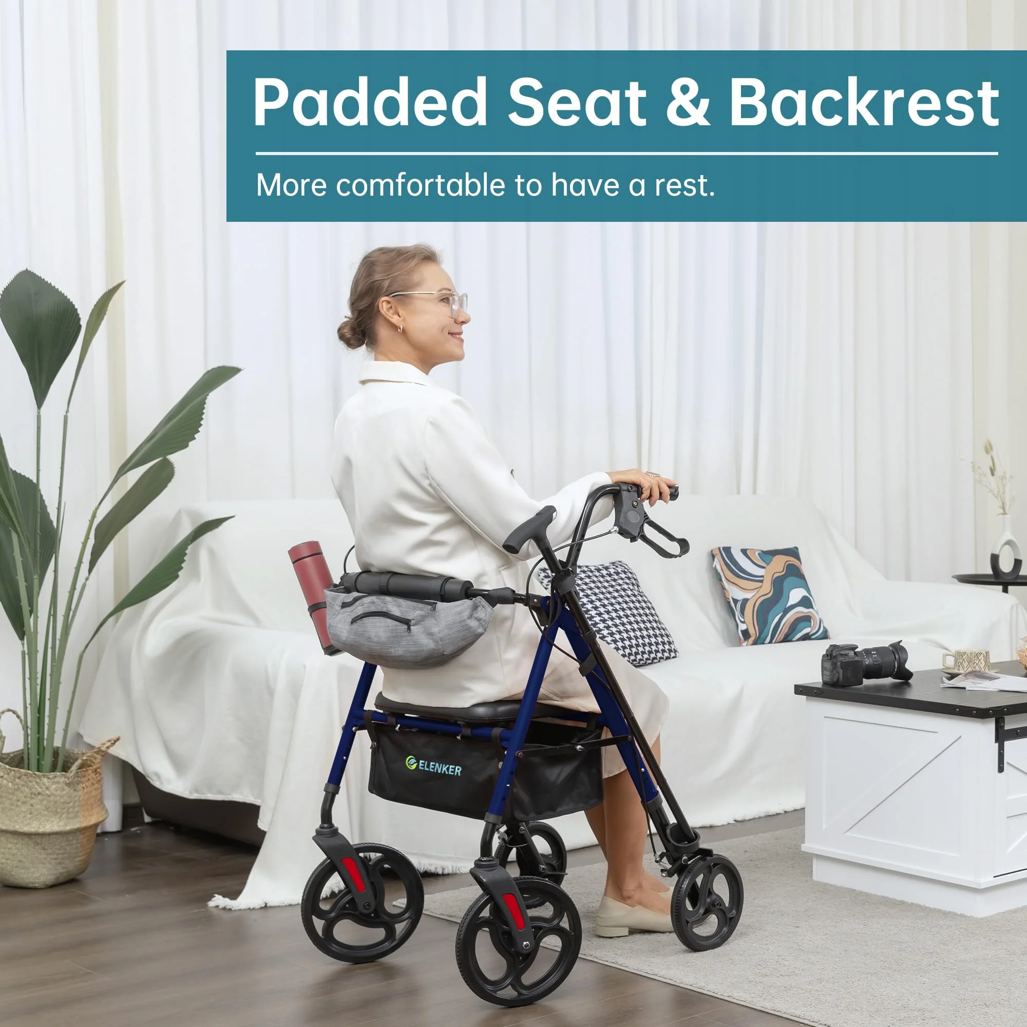 YF-9007C Dual-Brake Rollator Walker 8