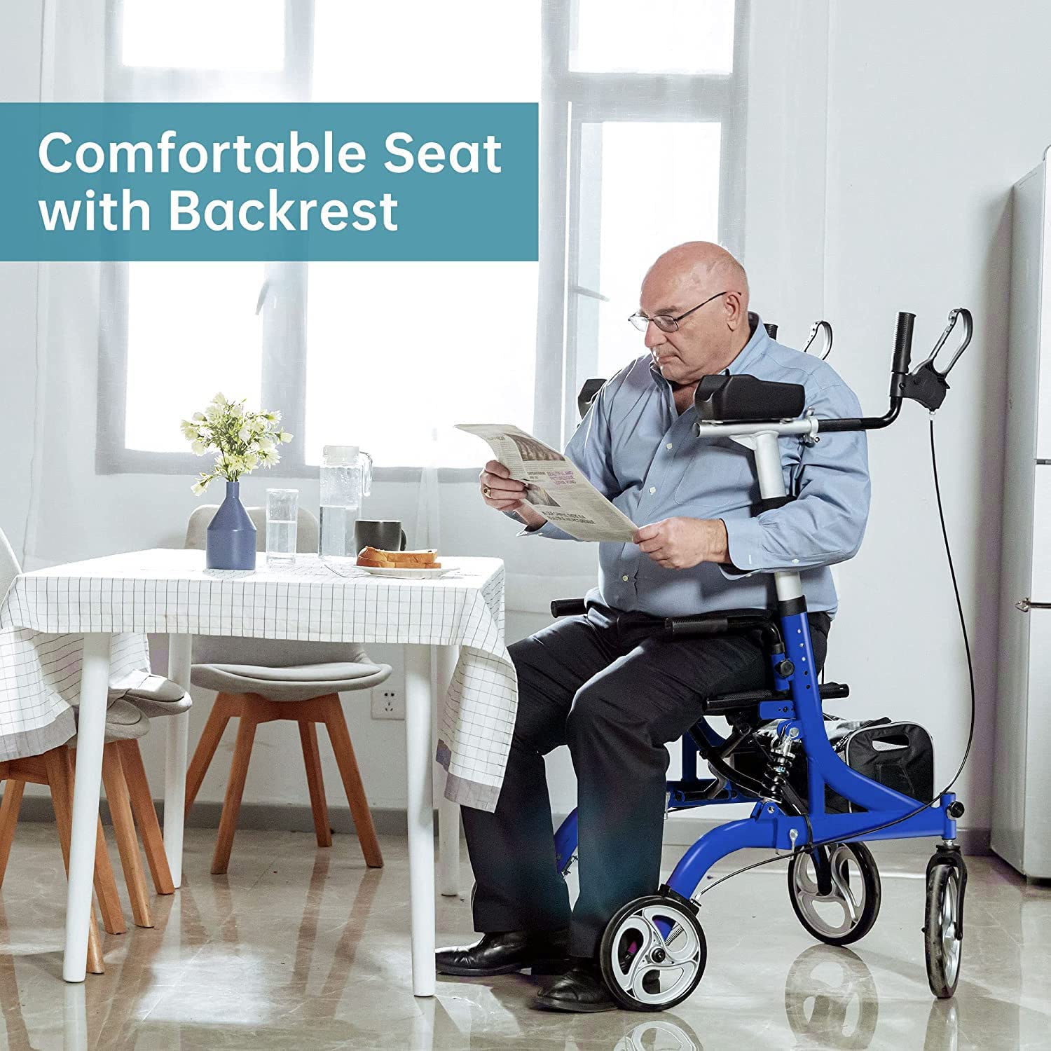 HFK-9211B Dual-Brake Shock-Absorbing Upright Walker 8