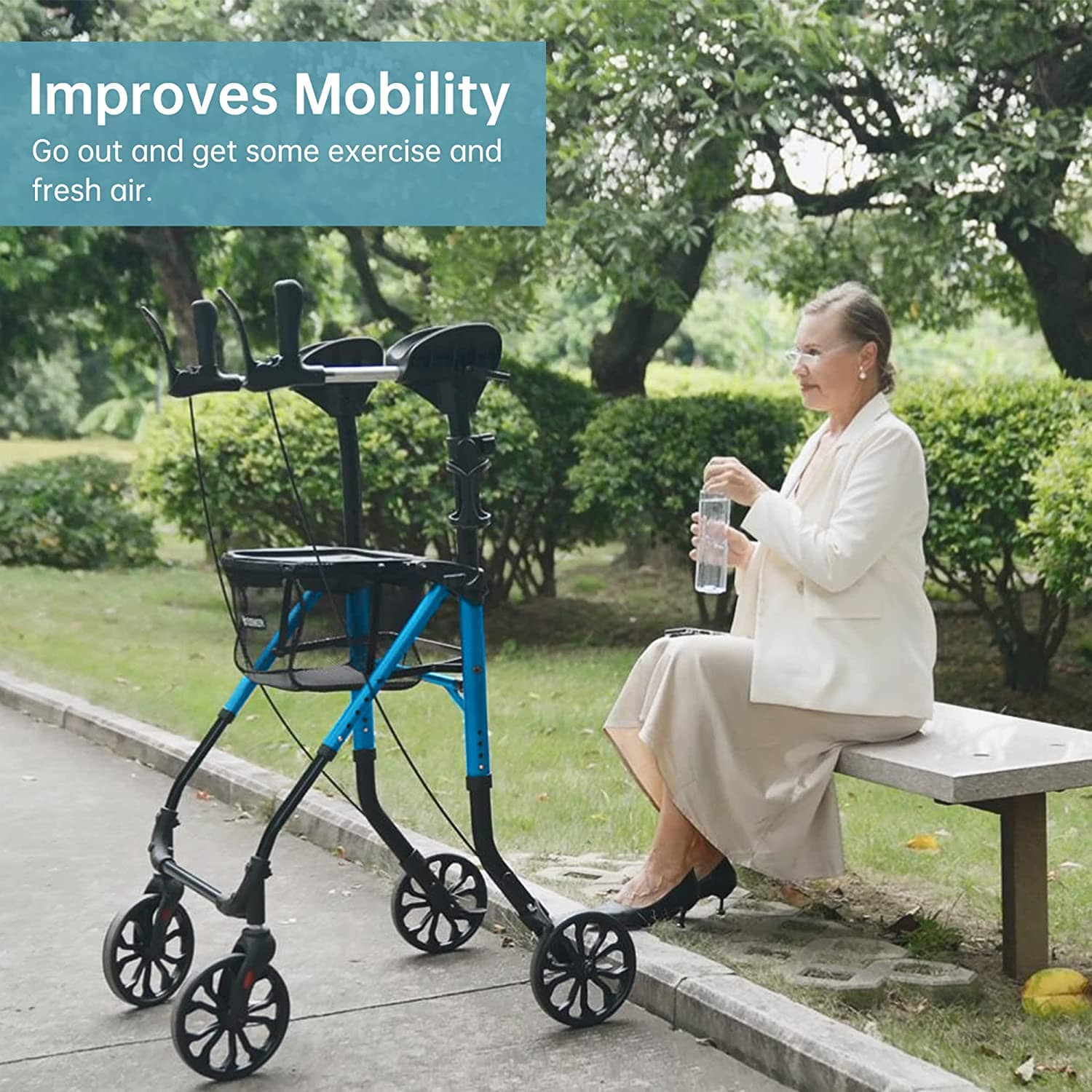 KLD-9215 Dual-Brake Lightweight Upright Walker 8