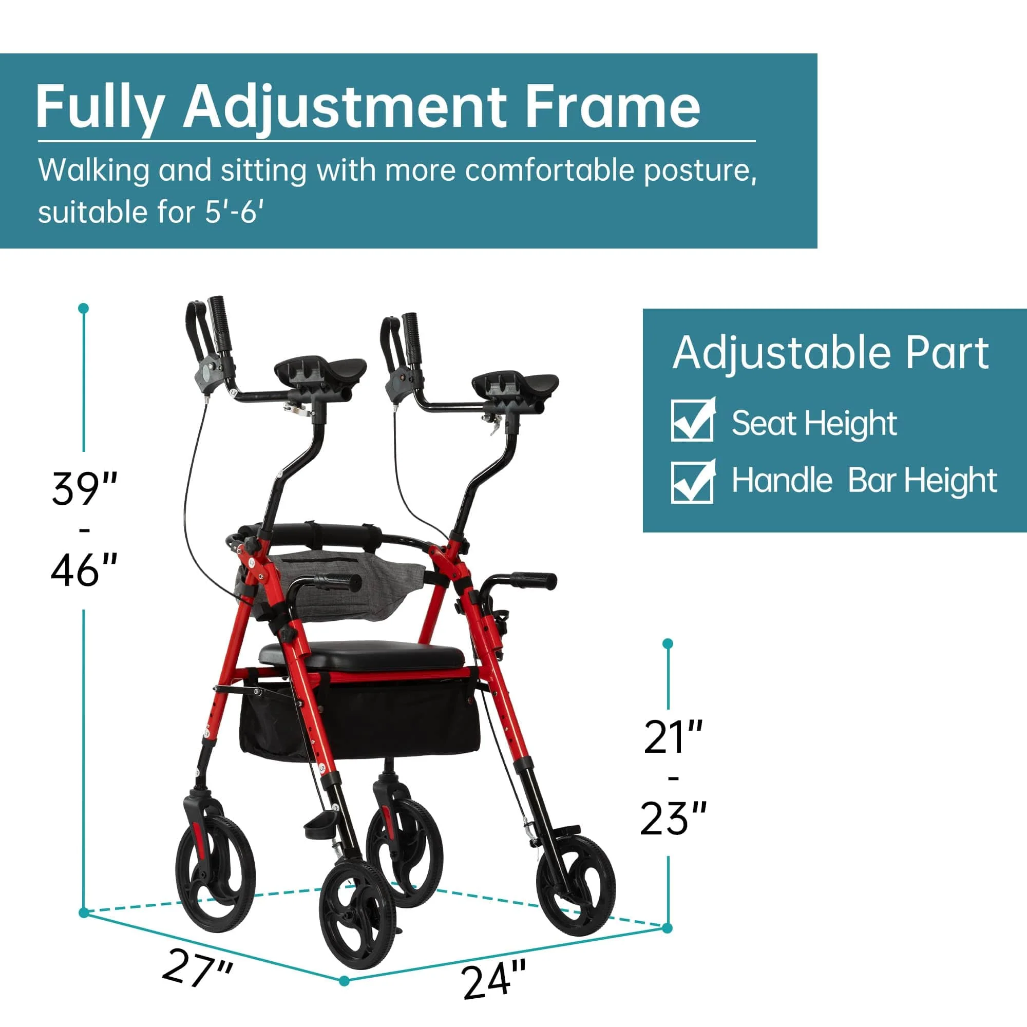 YF-9008C Dual-Brake Upright Walker 8