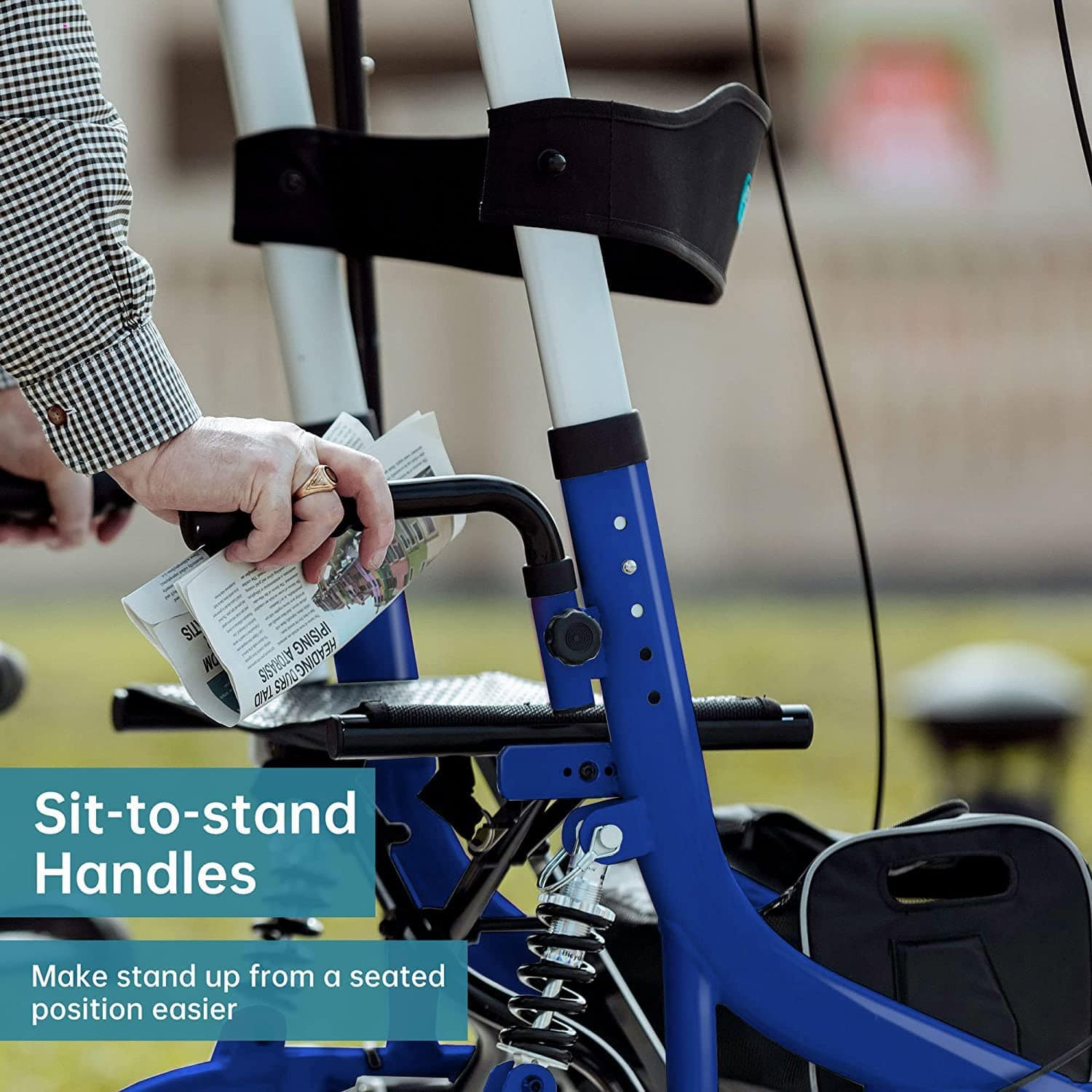 HFK-9211B Dual-Brake Shock-Absorbing Upright Walker 8