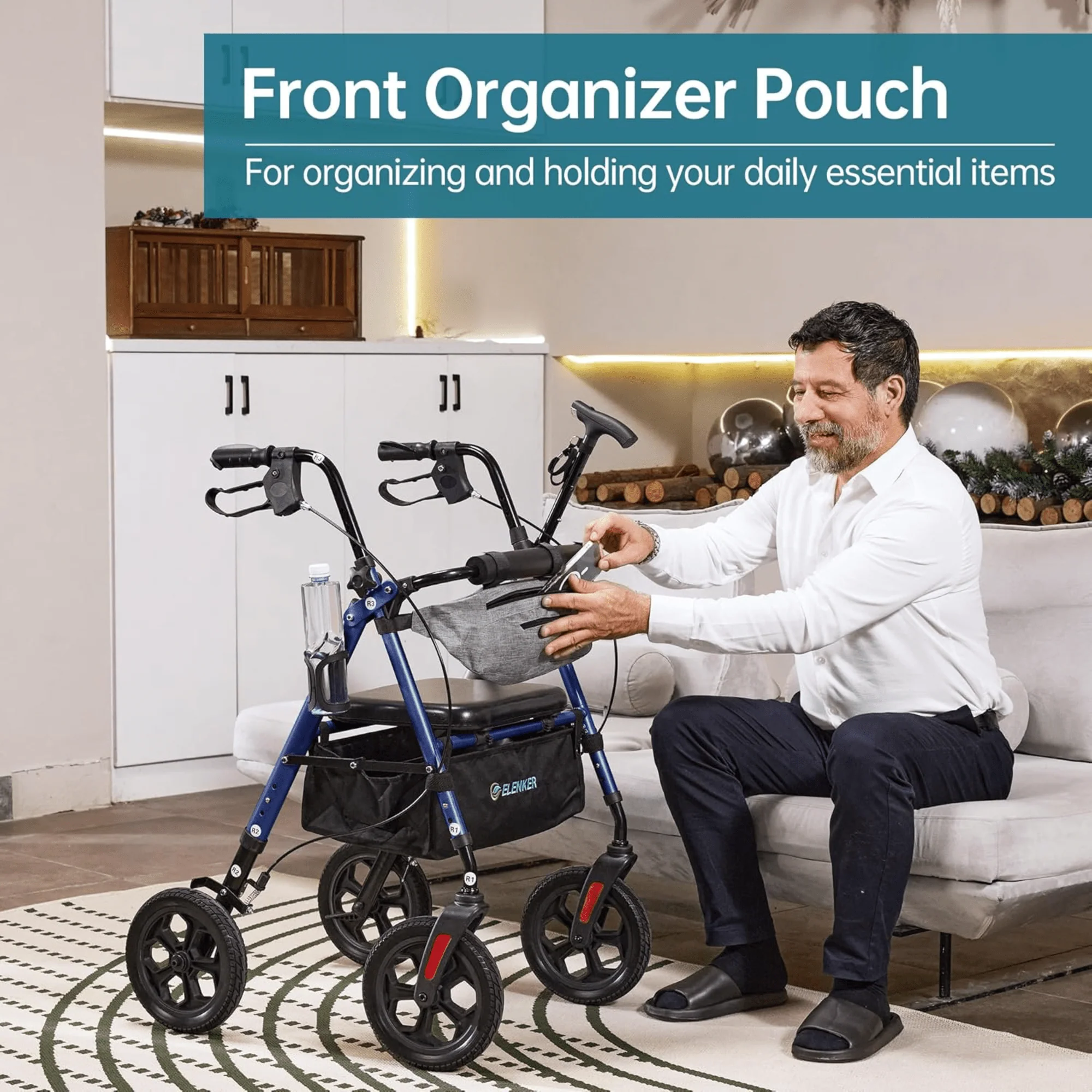 YF-9007E All-Terrain Dual-Brake Rollator Walker 10