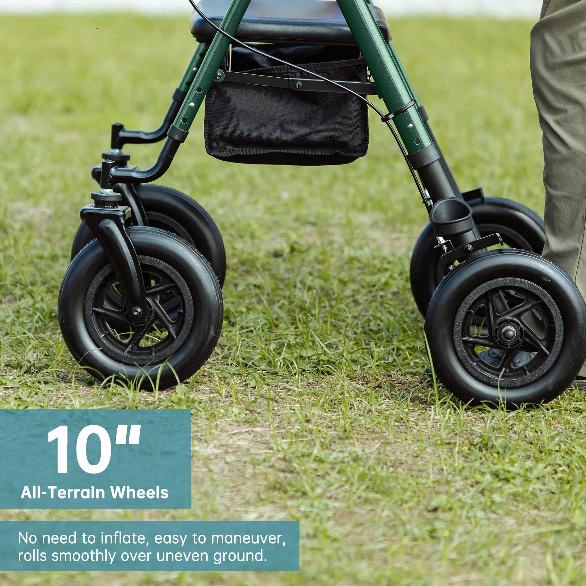 HFK-9236D4 All Terrain Dual-Brake Rollator Walker 10