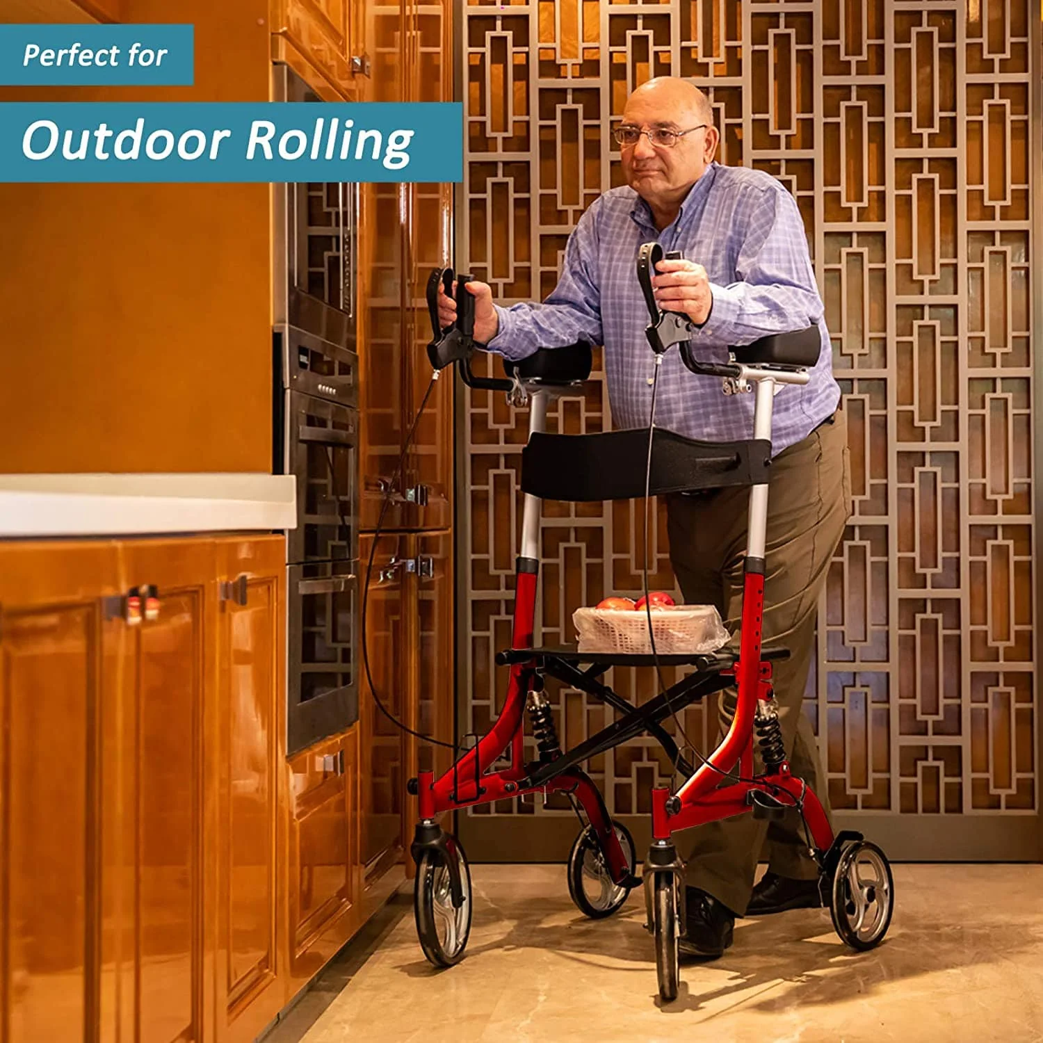 HFK-9211B Dual-Brake Shock-Absorbing Upright Walker 8