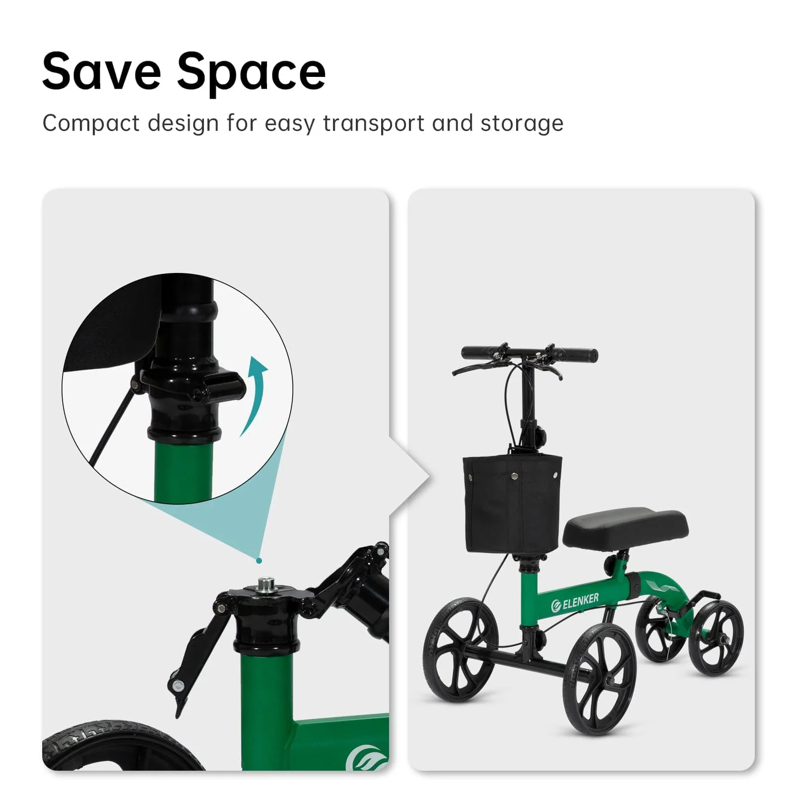 MT-9251 Best Value Steerable Medical Knee Walker with 10