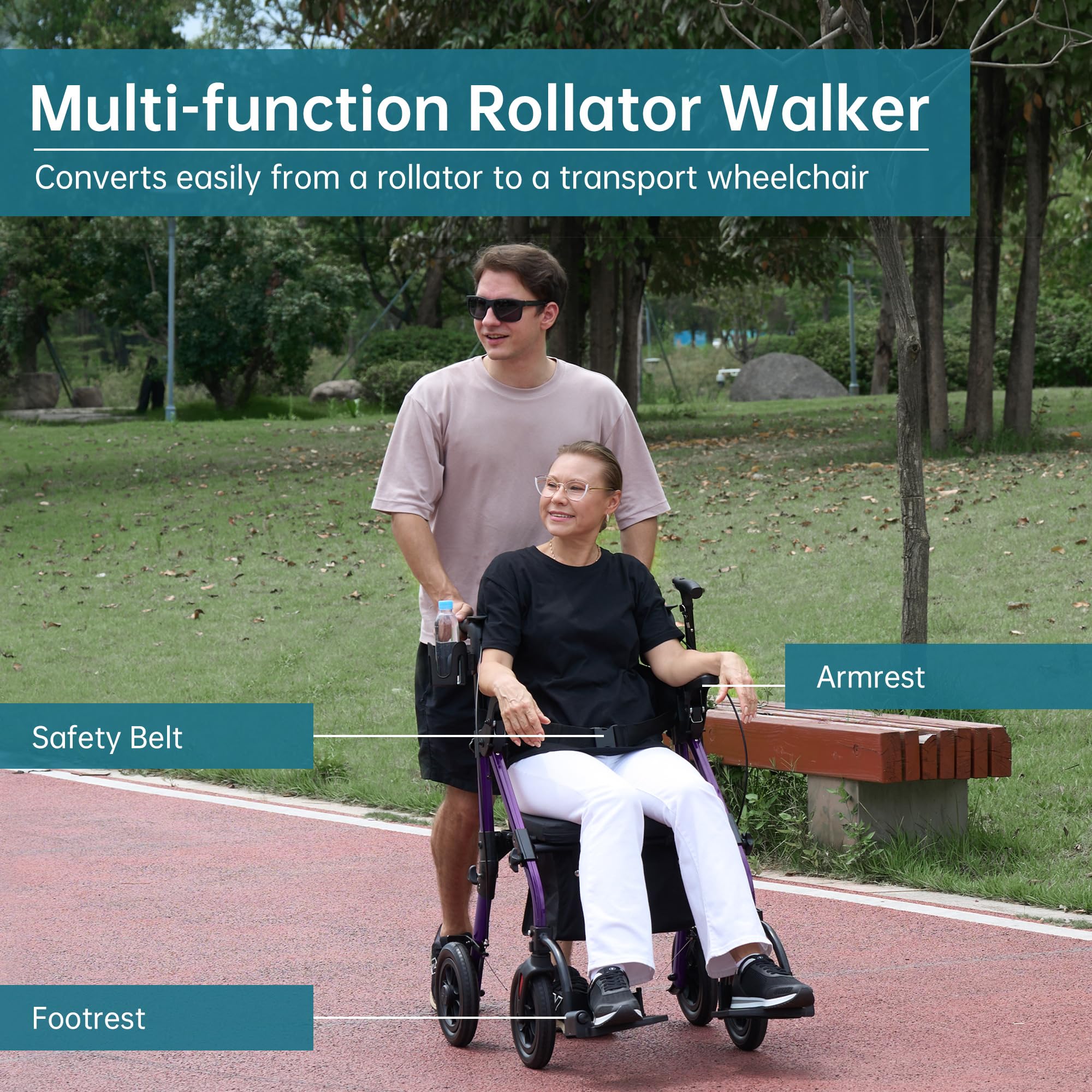 HFK-9269KD All Terrain 2-in-1 Rollator Walker 10