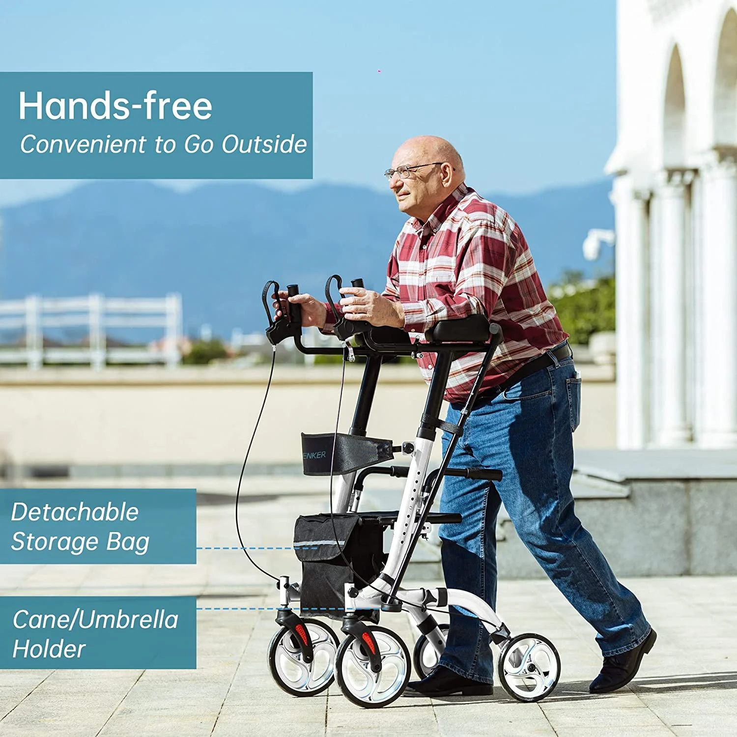 HFK-9210KDB-3 Dual-Brake Lightweight Upright Walker 8