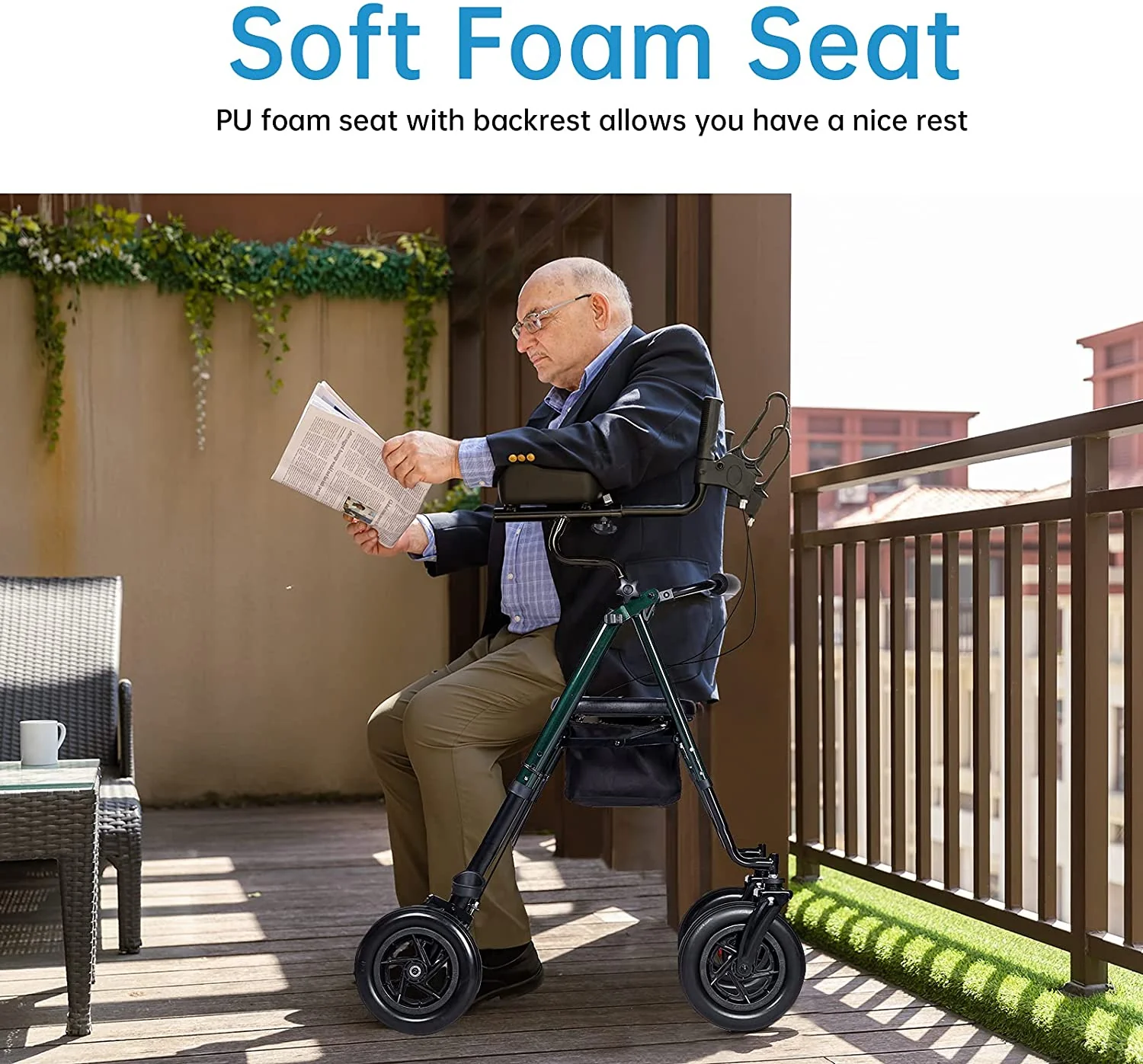 HFK-9236T4 All Terrain Dual-Brake Upright Walker 10