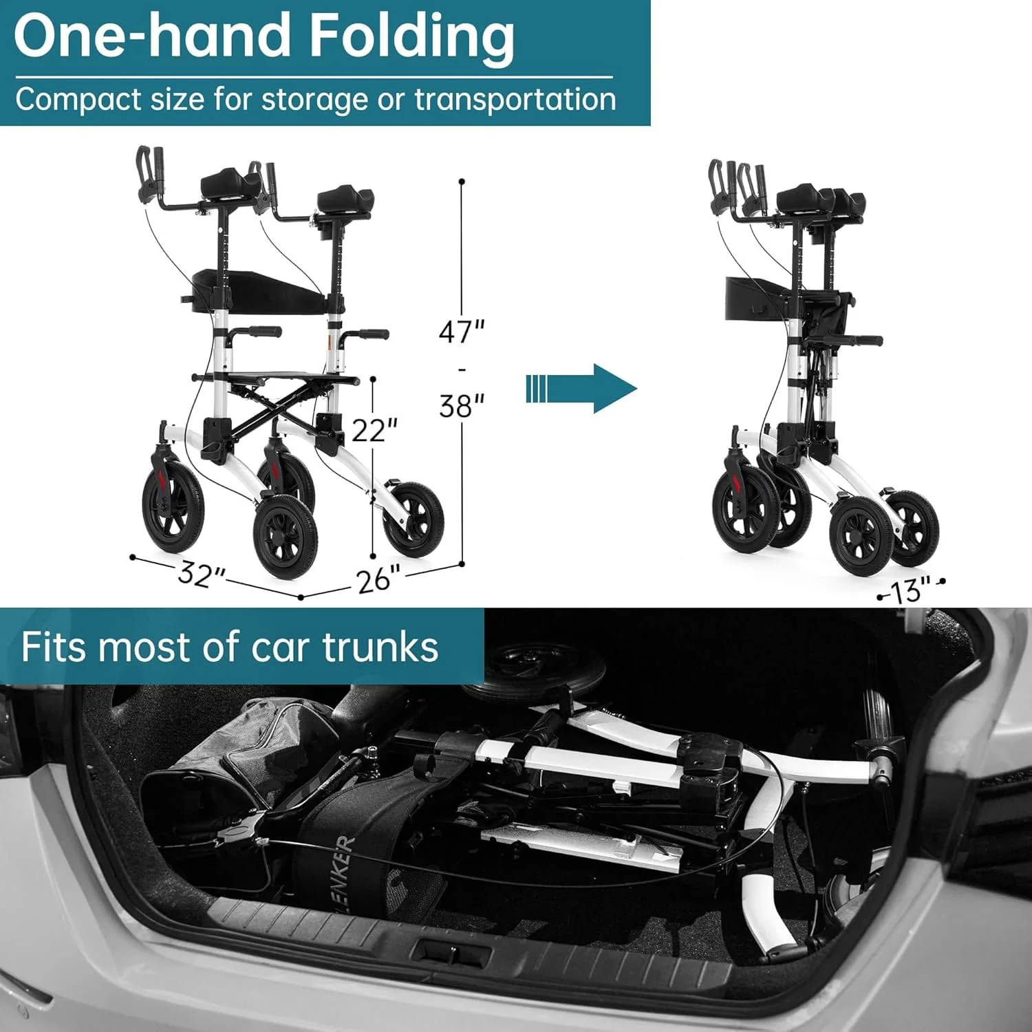 HFK-9240-2 All Terrain Dual-Brake Upright Walker 10