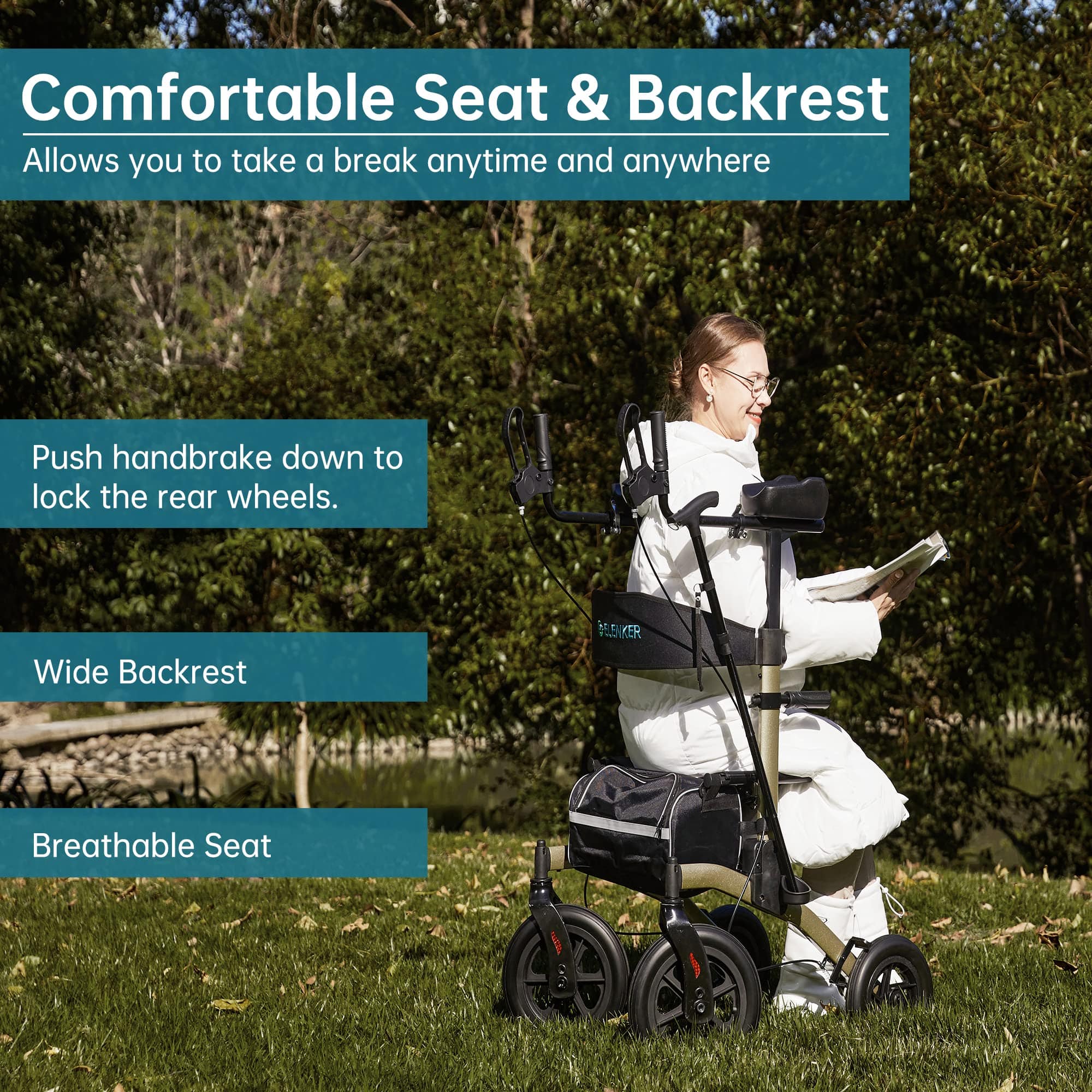 HFK-9240-2 All Terrain Dual-Brake Upright Walker 10