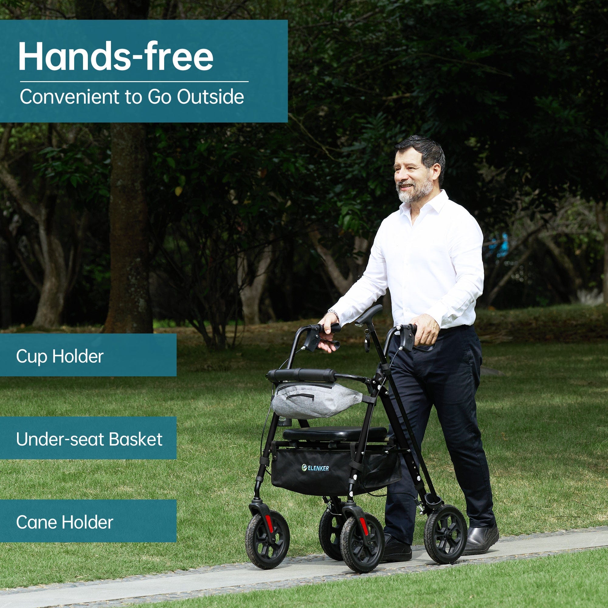 YF-9008E All-Terrain Dual-Brake Upright Walker 10