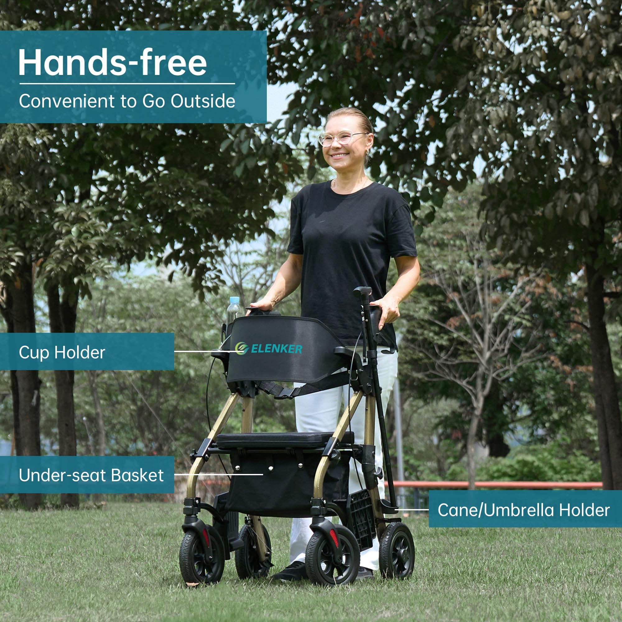 HFK-9269KD All Terrain 2-in-1 Rollator Walker 10